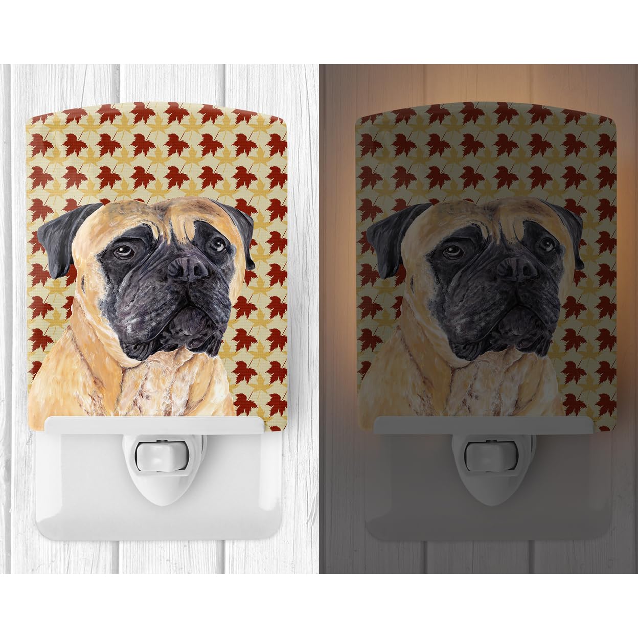 Carolines Treasures Ceramic Night Light Mastiff Design 6x4x3in UL-Certified for Bedroom, Bathroom, Kitchen, Multicolor
