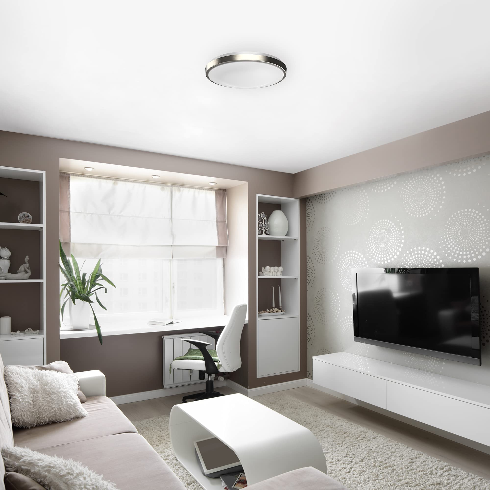 Dymond Led Ceiling Light Flush Mount 10 Inches Ceiling Light Fixture Dimmable For Bathroom, Kitchen, Laundry Room (3000K Warm White, 10 Inches)