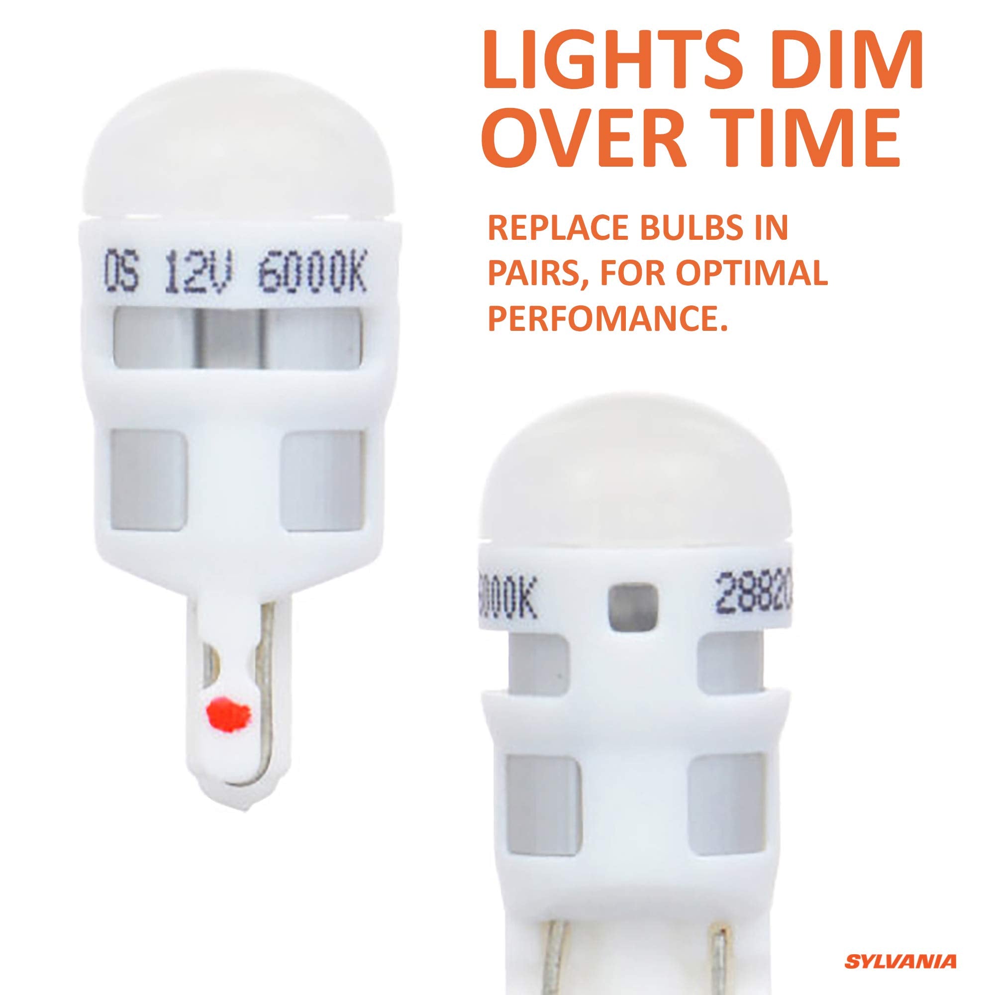 SYLVANIA 194 T10 W5W ZEVO LED Bulb - Bright White Light for Interior Lighting - Model 194LED.BP