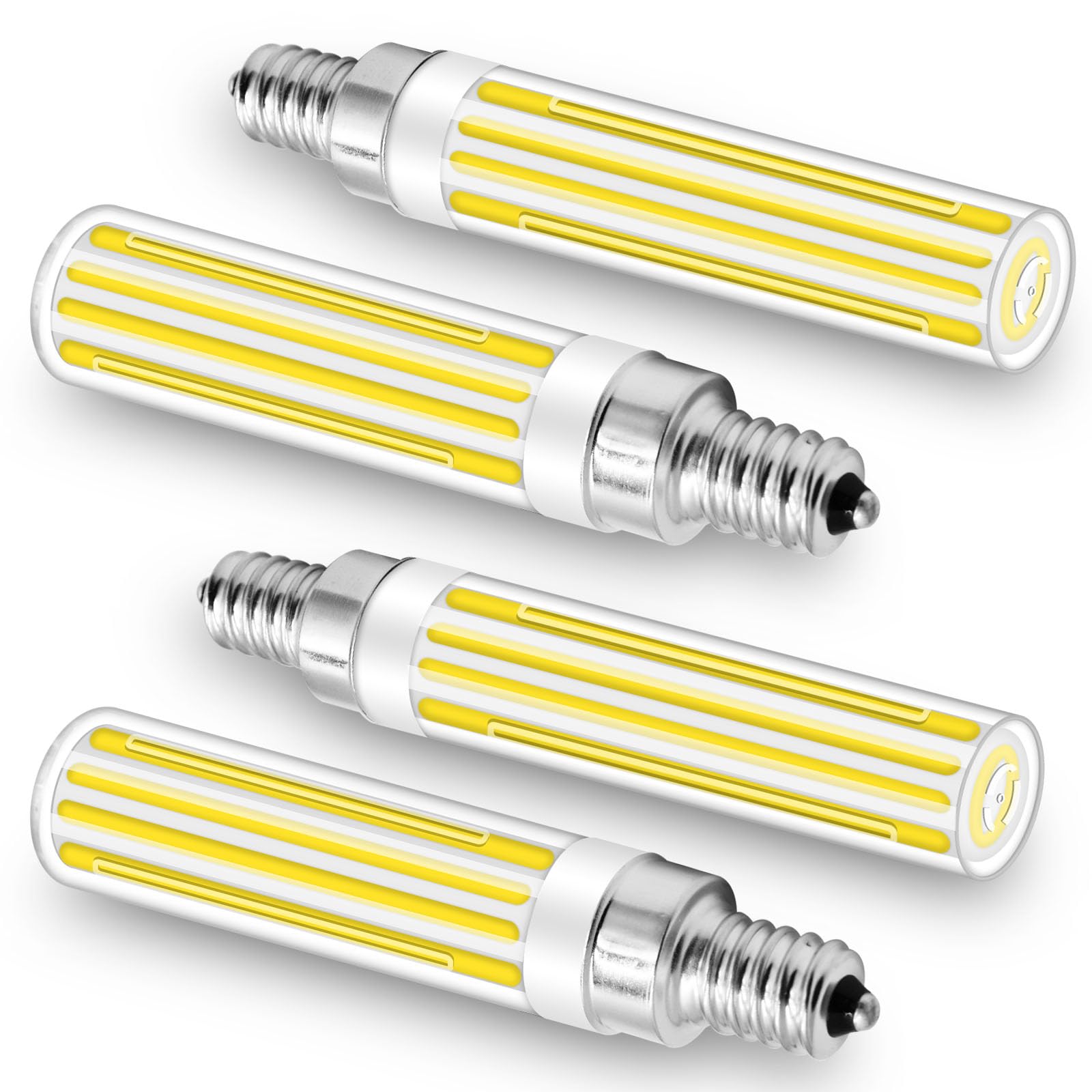 ZHENMING E12 LED Bulbs 15W 1500LM Dimmable Pack of 4, Daylight White 6000K, ABS Material, Model ZM-4TX