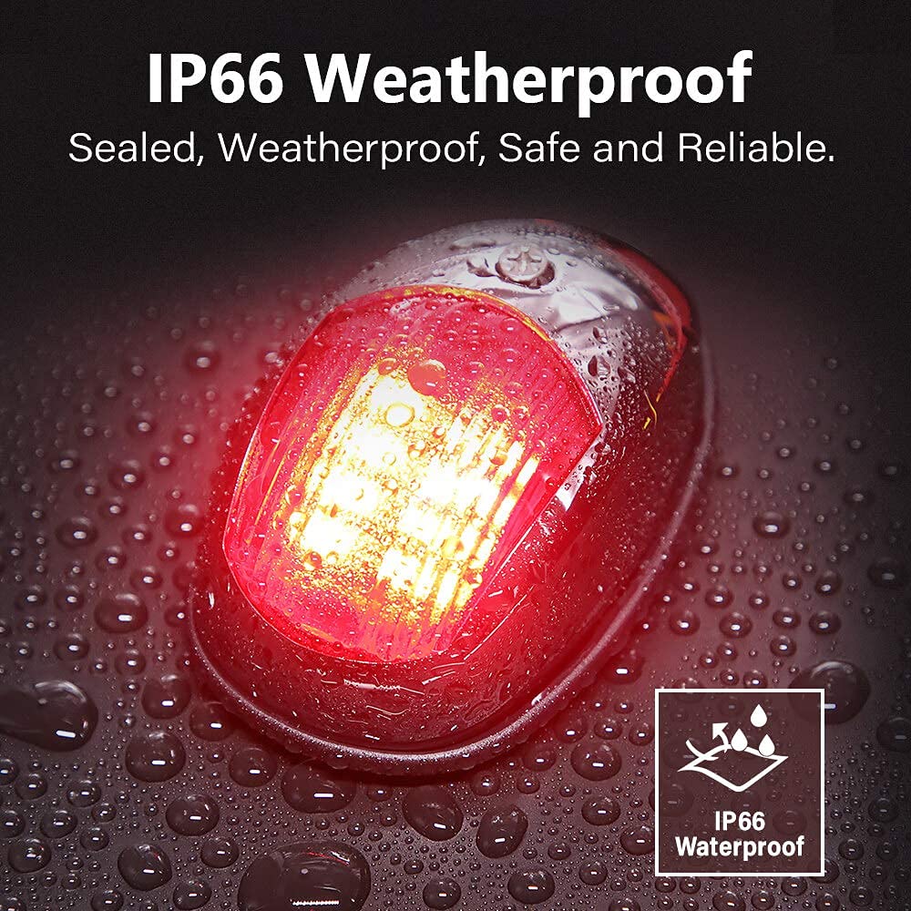 Obcursco Boat Navigation Lights, Led Red And Green Vertical Mount For Bow And Stern, Ip67 Waterproof Marine Lights For Pontoon, Bass, And Jon Boats(Sliver)