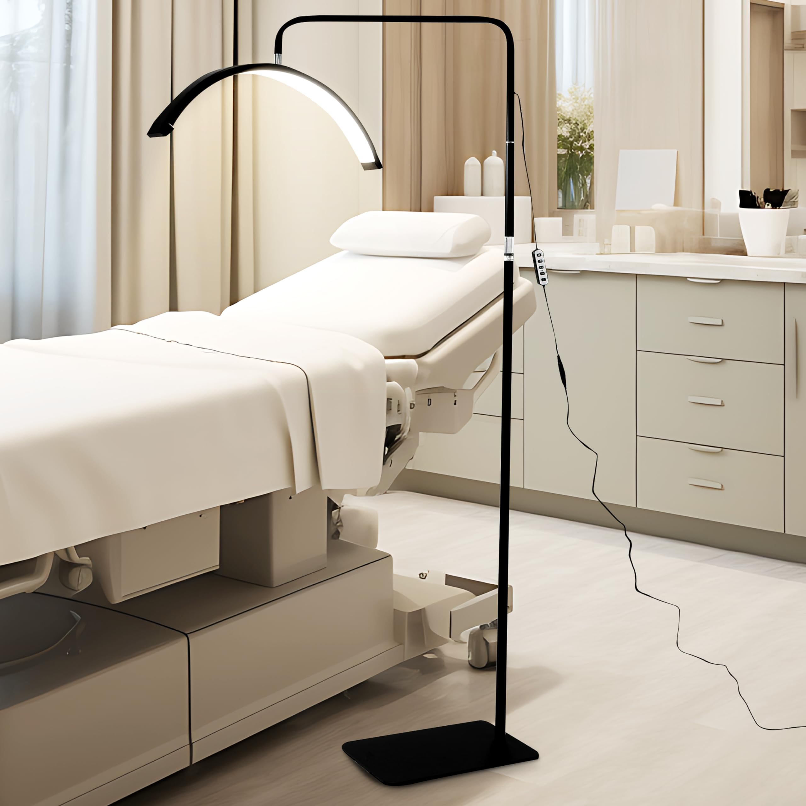 Hi_friend 23 inch Half Moon Lamp, Portable Esthetician Lash Light for Lash Tech, Bright Eyelash Extension Arched LED Floor Light