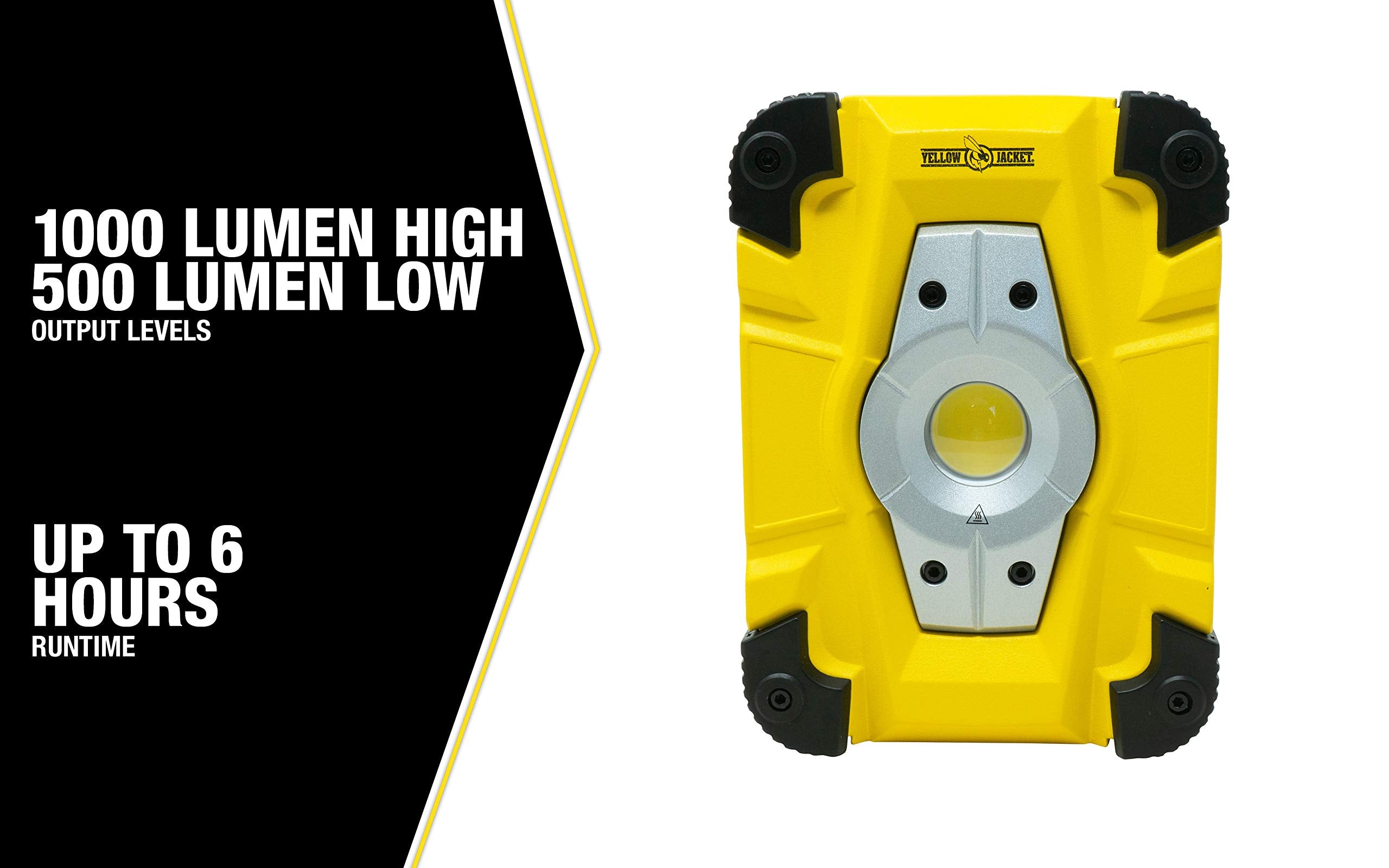 Yellow Jacket 1000 Lumen LED Rechargeable Work Light with Rotating Handle to Hang or Stand