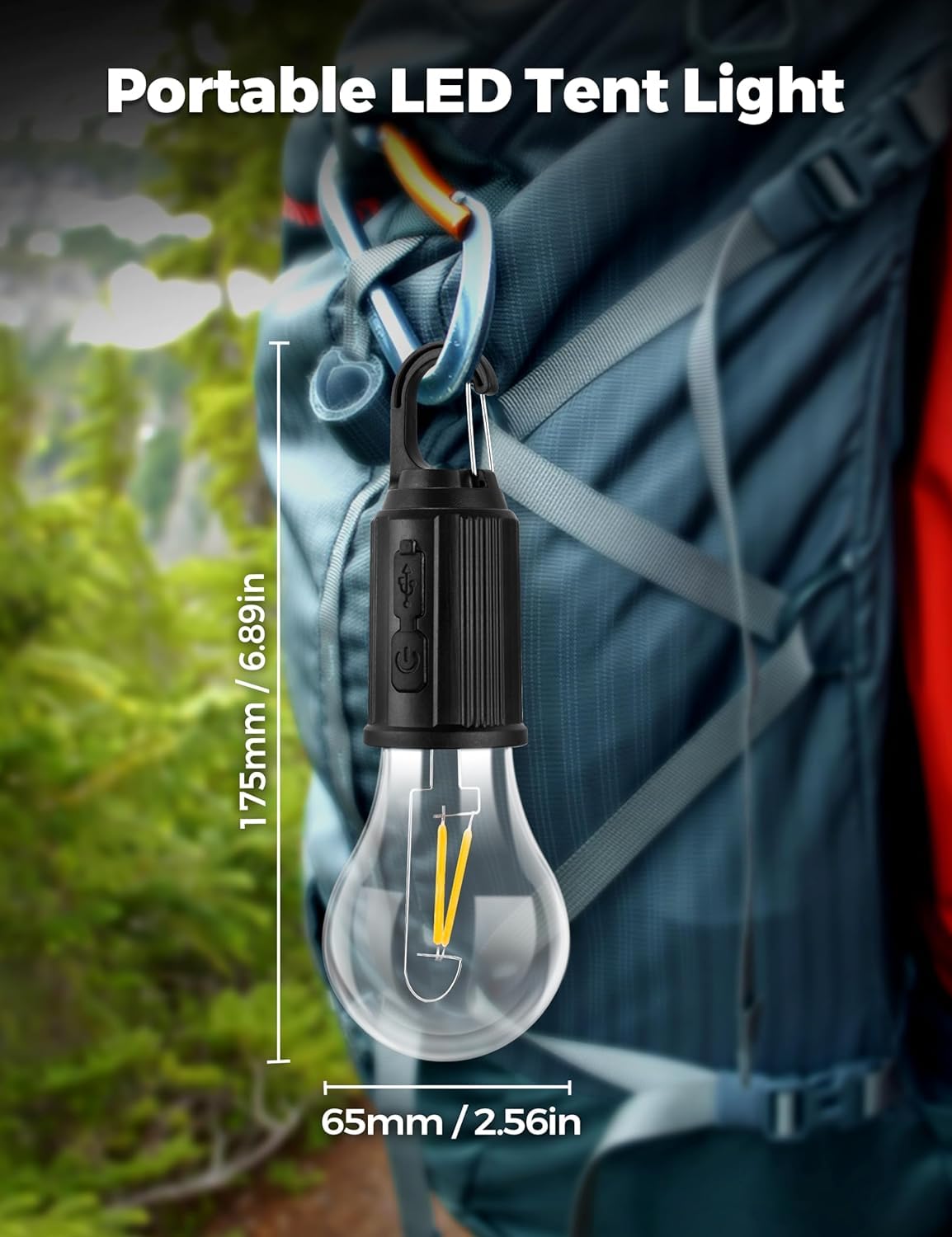 TCCO ENTERPRISE Rechargeable Camping Lights, Waterproof LED Tent Lights with USB Cable, 3 Modes Hanging Camping Lantern, Hanging