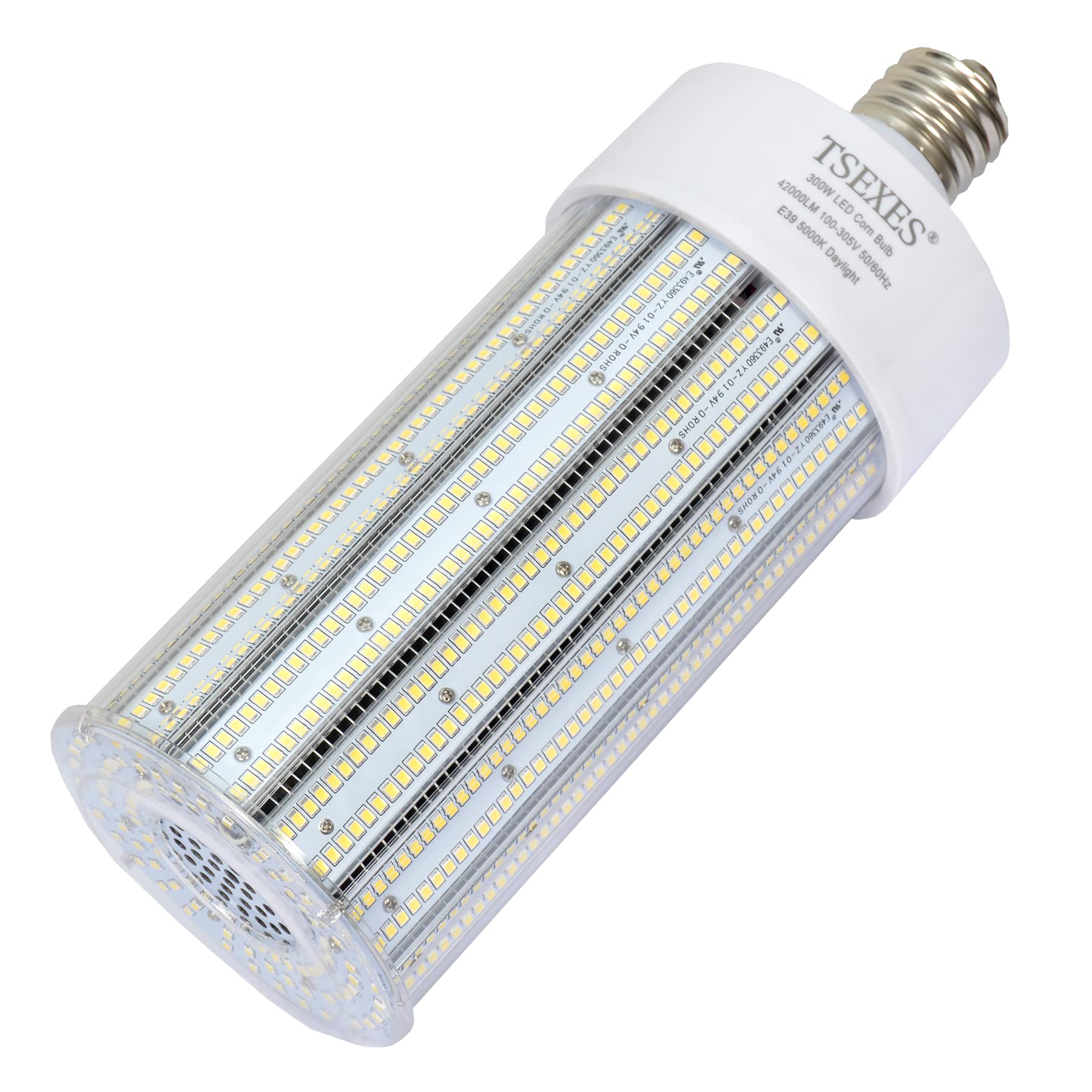 Tsexes 1000W Equivalent Led Corn Bulb, 300W E39 Mogul Base,42,000 Lumen Replacement Metal Halide/Hid/Hps,5000K Daylight For Gara