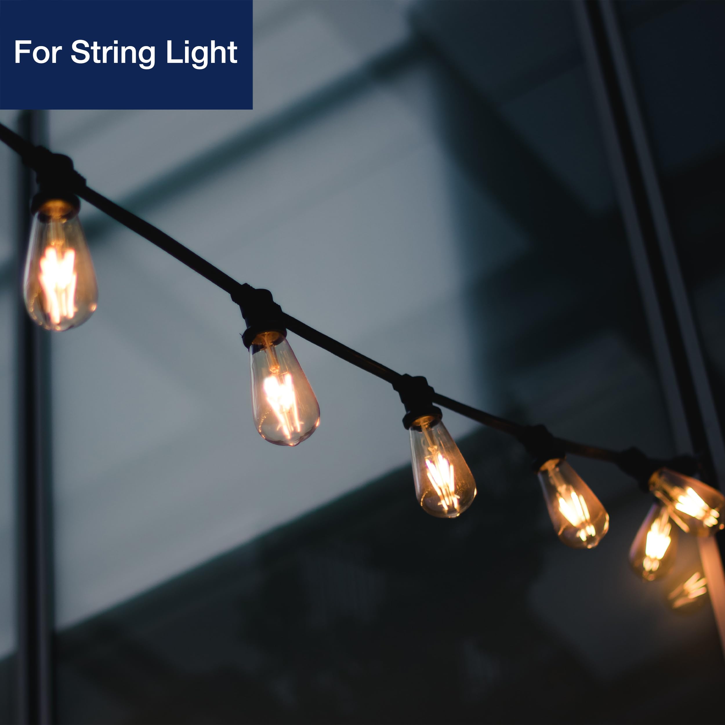 Flsnt St19 Led Edison Bulbs For String Lights, 25W Equivalent Outdoor Led Light Bulbs For Patio, Gardon, 2W, 180Lm, 2700K Soft W