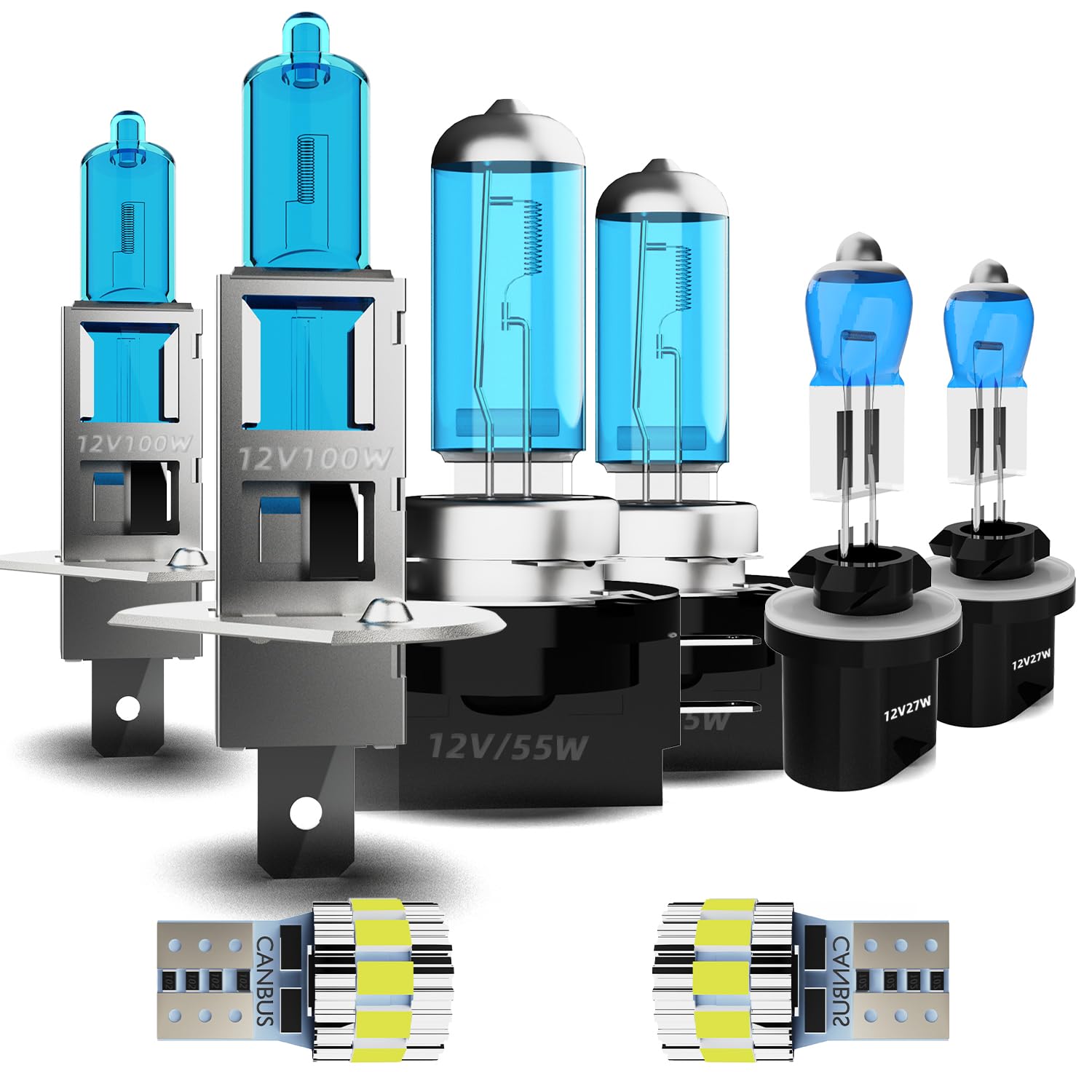 DMEPUGI Light Bulbs Compatible with 2007-2009 Kia Sorento Headlight Bulbs,H1 High Beam + H11B Low Beam + 880 Fog Lights + Licens