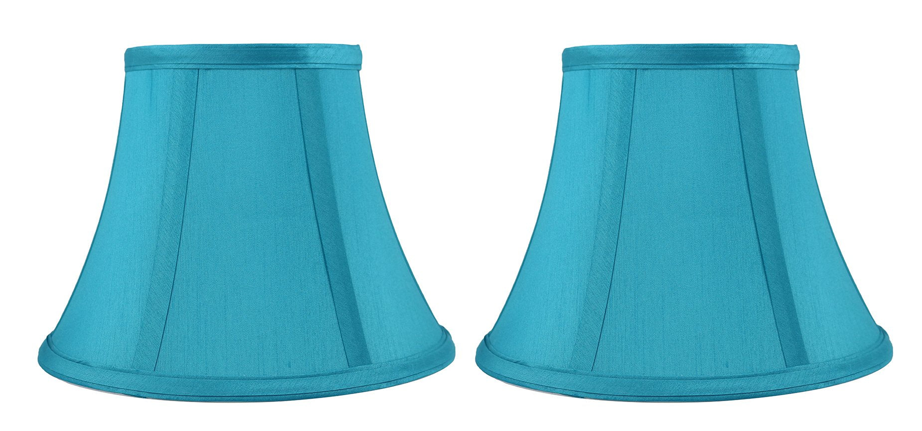 Urbanest Set Of 2 Softback Bell Lampshades, Faux Silk, Teal, 5X9X7
