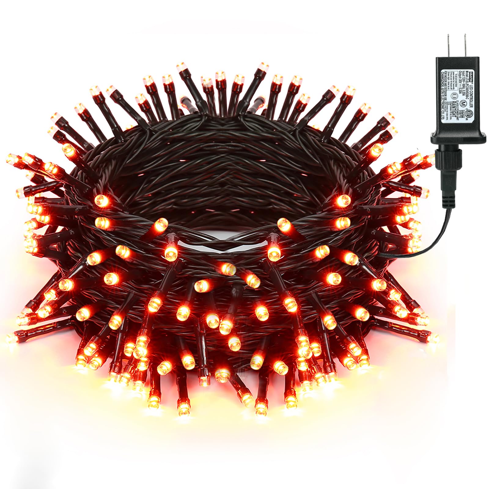 Brizled Orange Lights, 78.74ft 240 LED Halloween Lights Connectable with Timer, 8 Modes Outdoor Halloween Lights String Waterpro