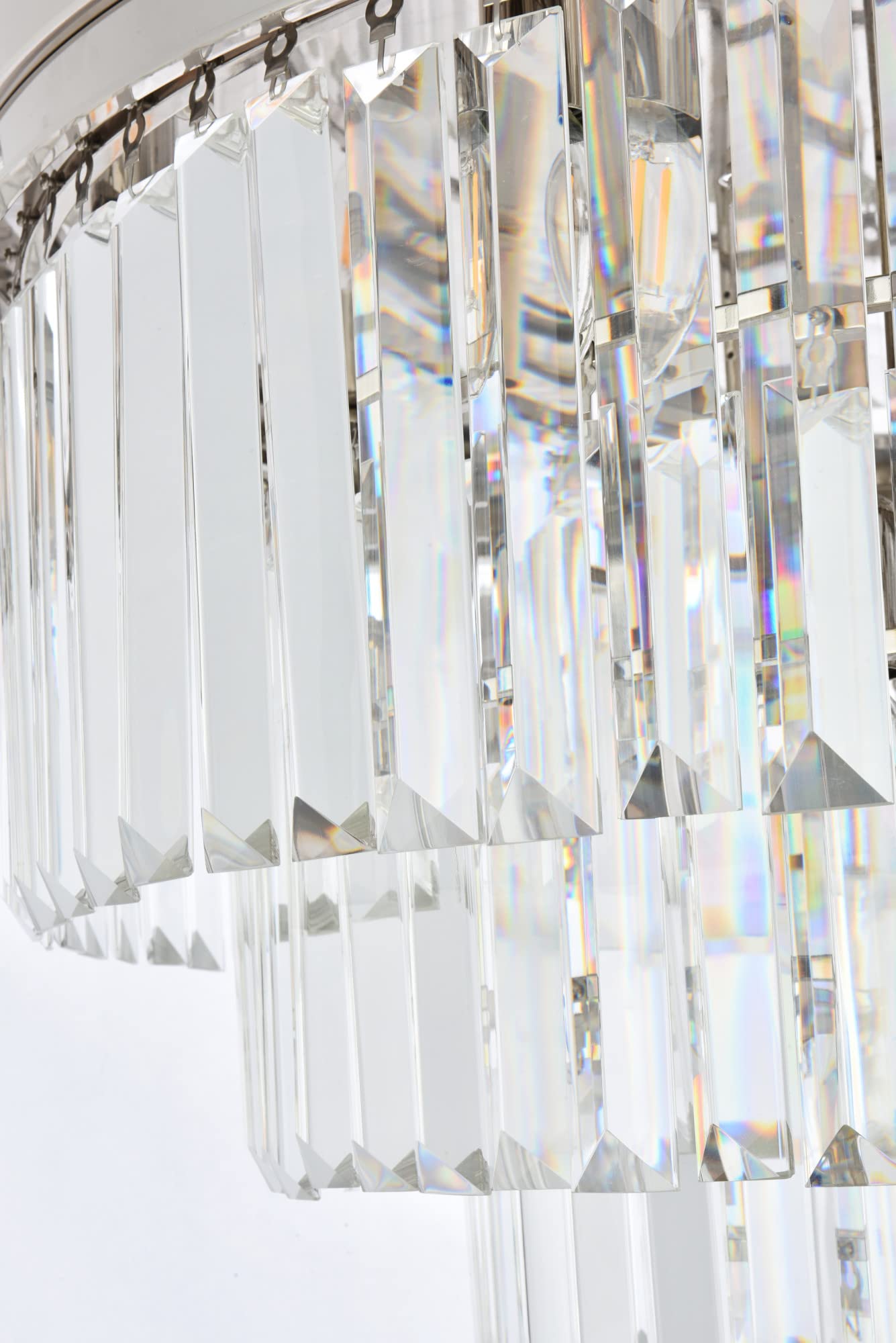 Elitco Lighting Urban Classic Sydney 17-Light Metal Royal Cut Flush Mount in Nickel