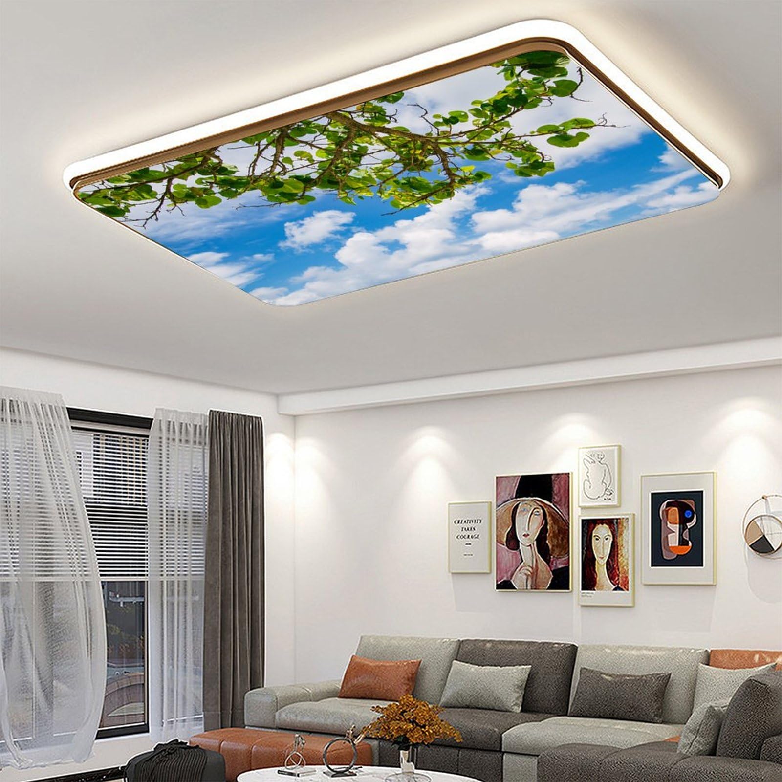 Fluorescent Light Covers For Classroom Ceiling Lights Magnetic Light Covers Fluorescent Light Filters For School Home Office Drop Ceiling Lamp Decor Light Filters 4X2Feet(Cloud)