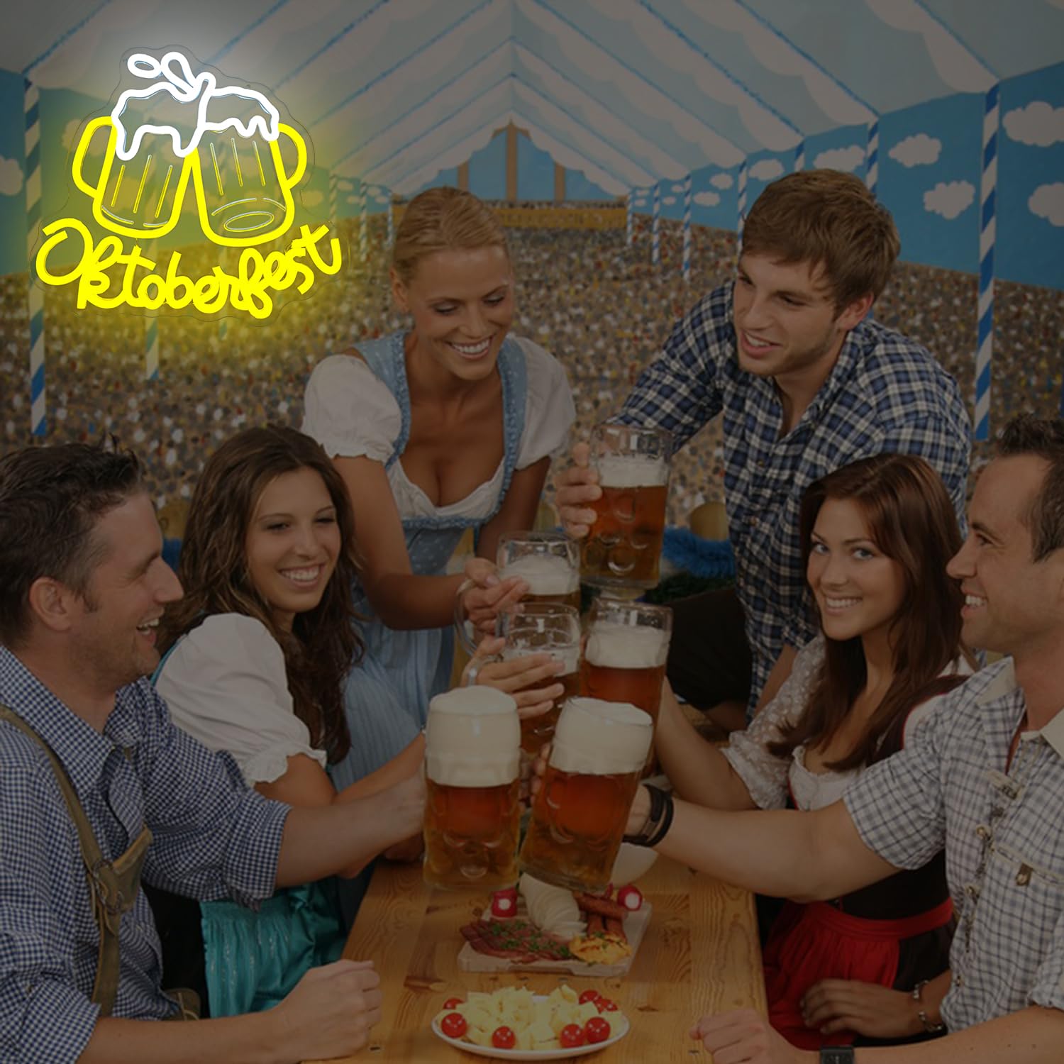 Oktoberfest malt-inspired Neon Sign For Man Cave Oktoberfest Decorations Party Dimmable Bar Led Sign October Festival Neon Light Up Sign For malt-inspired Party Decorations Supplies Bar Pub Store Home Club Gifts