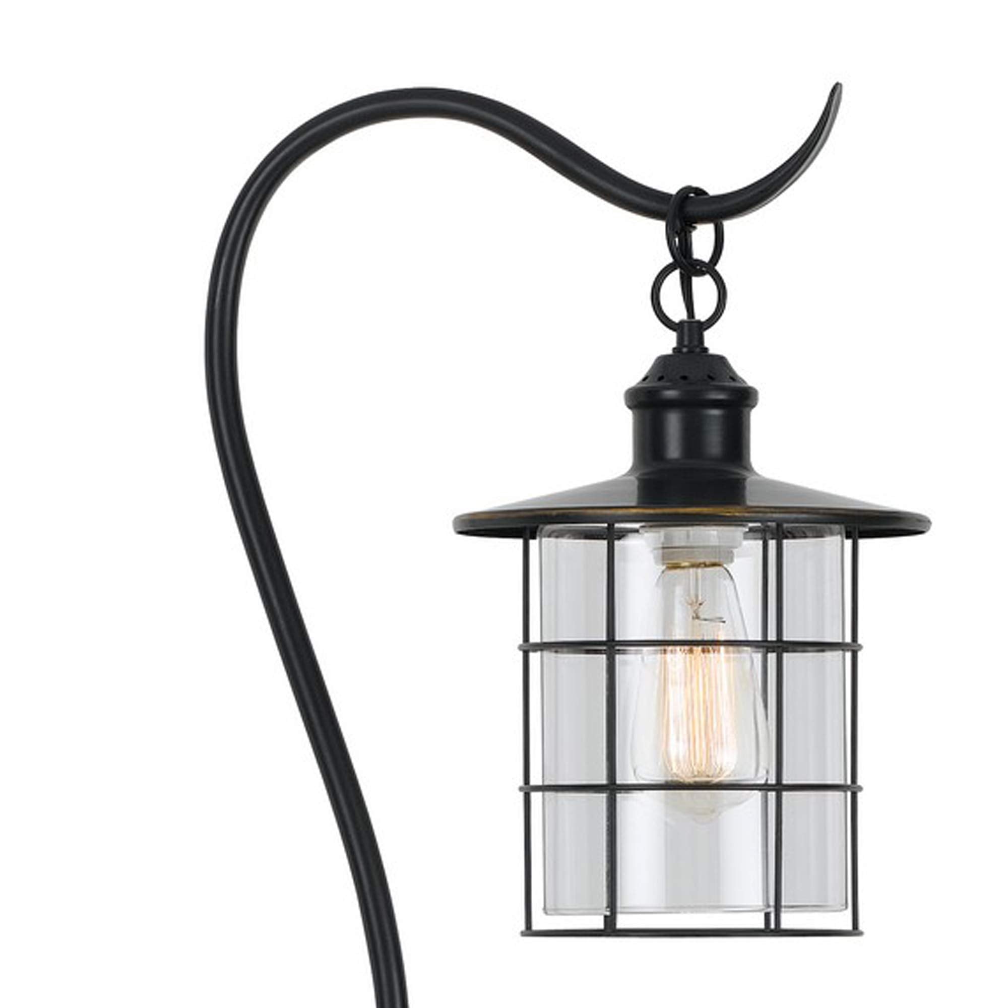 Benjara Bm233410 60 In. Metal Downbridge Design Floor Lamp With Caged Shade, Dark Bronze