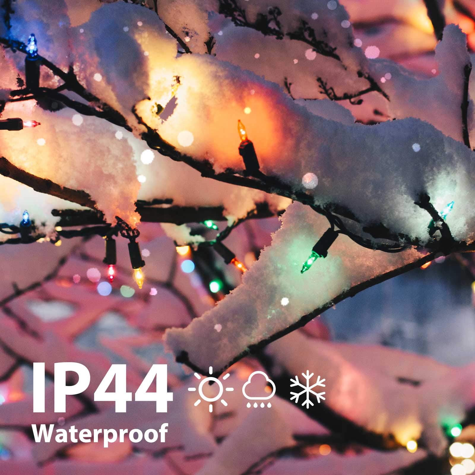 Minetom Clear Christmas Lights 2 Pack 26.5 Feet 100 Counts Mini String Lights Waterproof for Indoor Outdoor Patio Wreath Garden