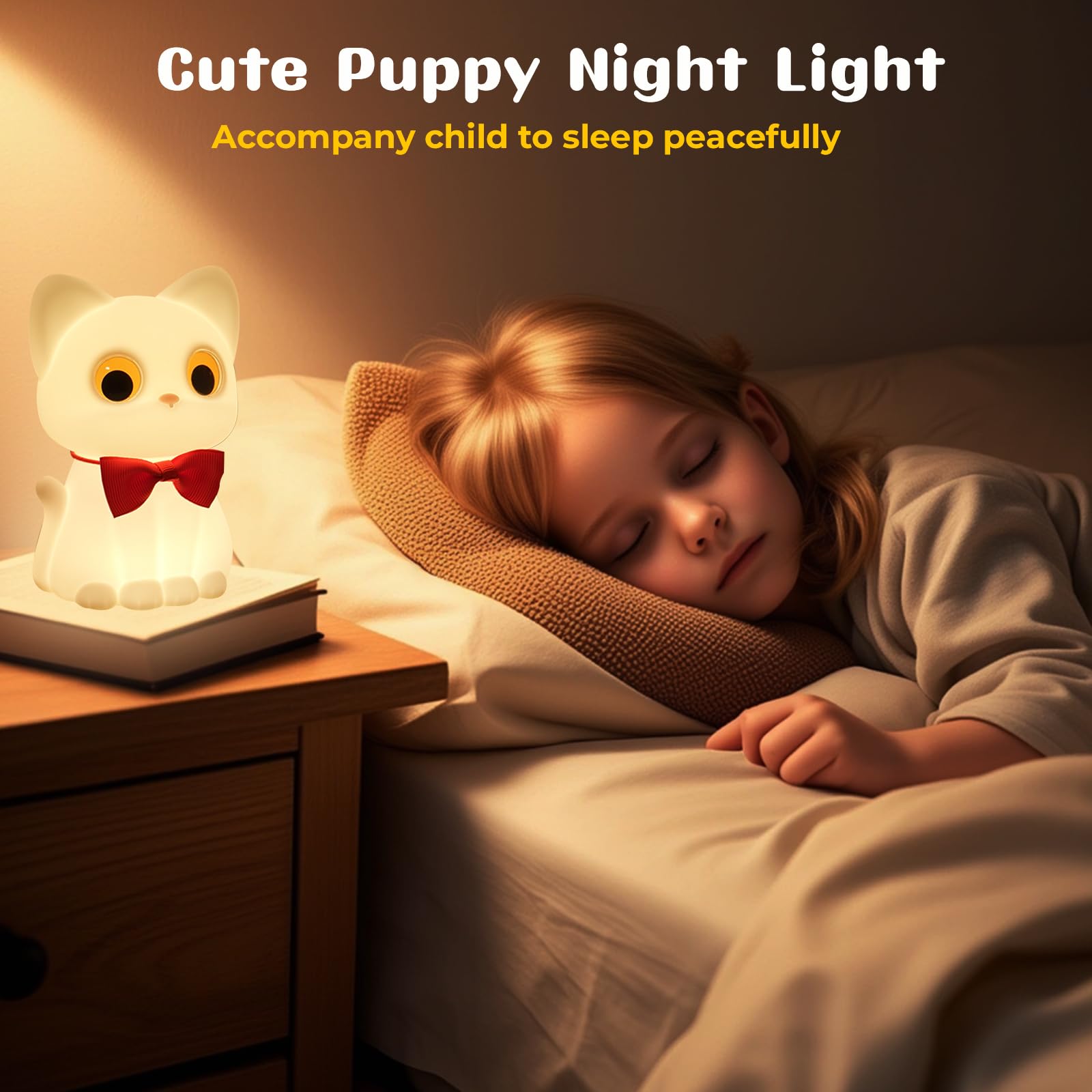 AVEKI Cat Night Light for Kids, Cute Squishy Silicone Cats Lamp for Baby Toddler Newborn Nursery, Dimmable Touch Night Light for