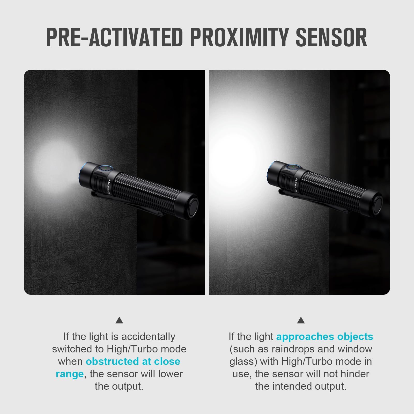 Olight Warrior Mini3 1750 Lumens Rechargeable Tactical Flashlight With Dual Switch And Proximity Sensor, Led Light For Edc, Outd