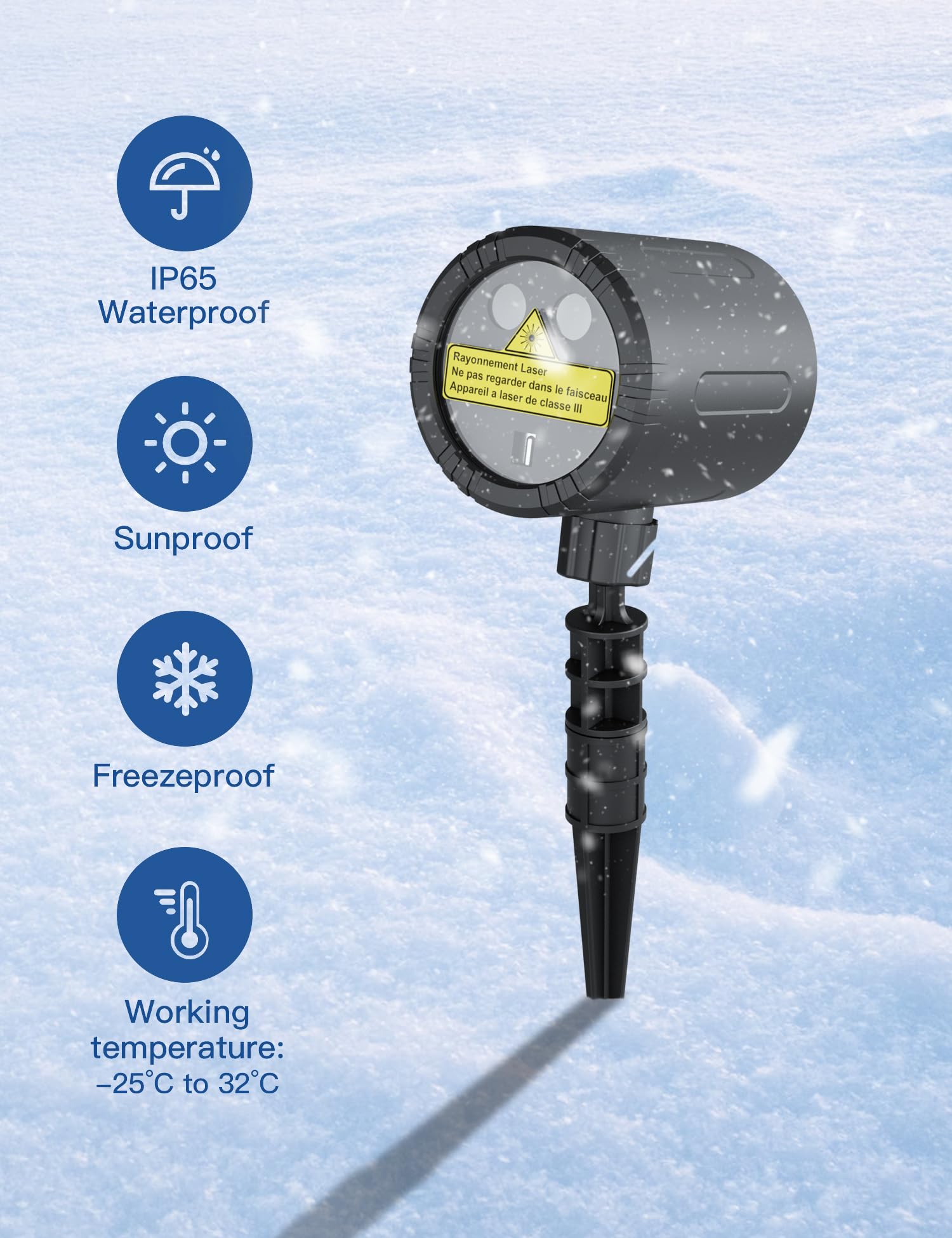 Christmas Projector Lights, Zbpp Star Show Led Lights Red And Green Outdoor Ip65 Waterproof, 3 Modes Rf Remote Control, Landscap