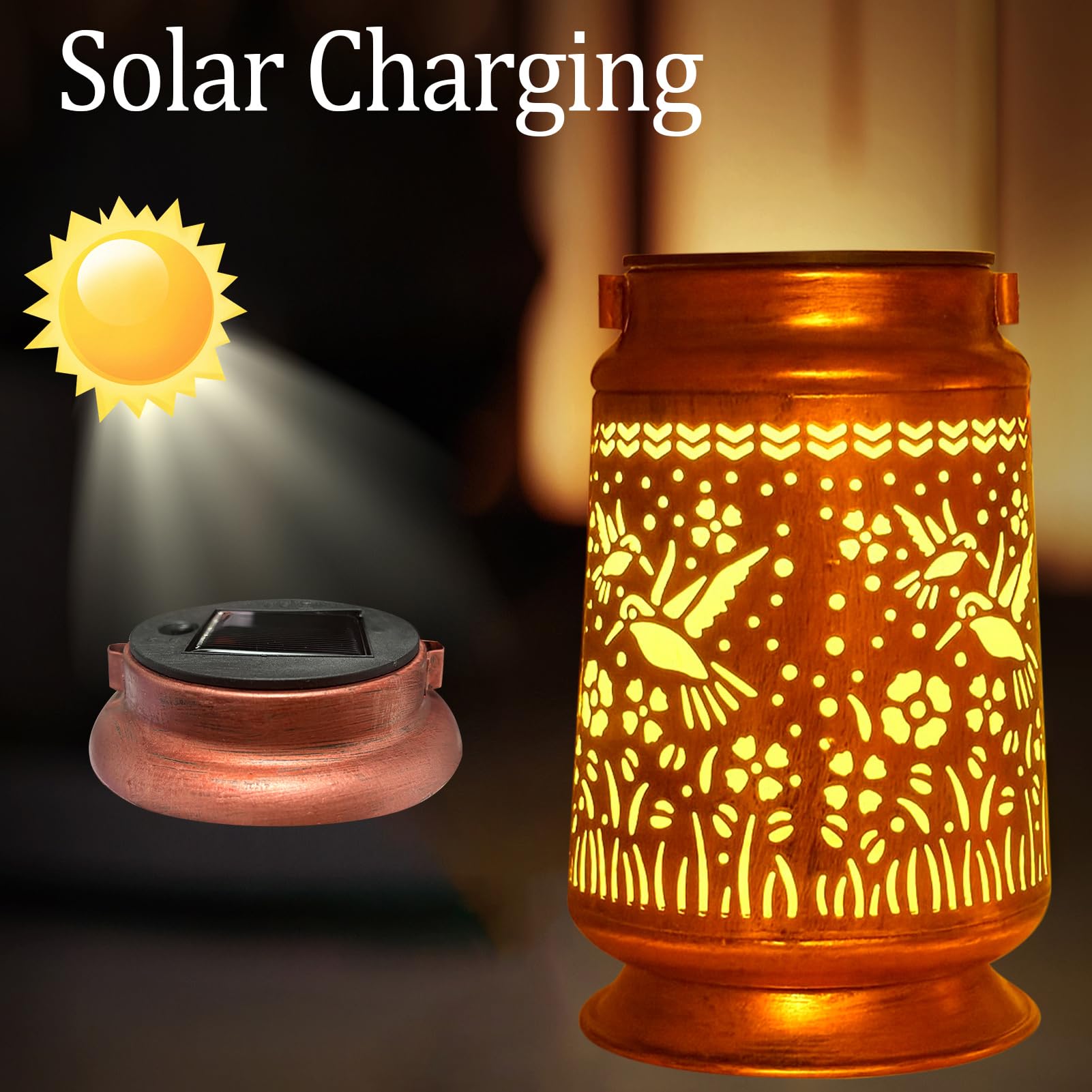 Solar Lanterns Outdoor Waterproof Gifts For Women Grandma Gifts For Mom Dragonfly Projection Garden Decor Solar Hanging Lantern Metal For Patio Yard Festival Pathway Landscape (Dragonfly  4)