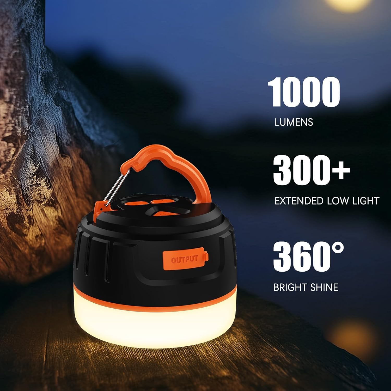 Siivton Camping Lights, LED Rechargeable Lantern with 6400mAh Battery, Ultra Bright Emergency Light for Poweroutage, Hiking, Fis