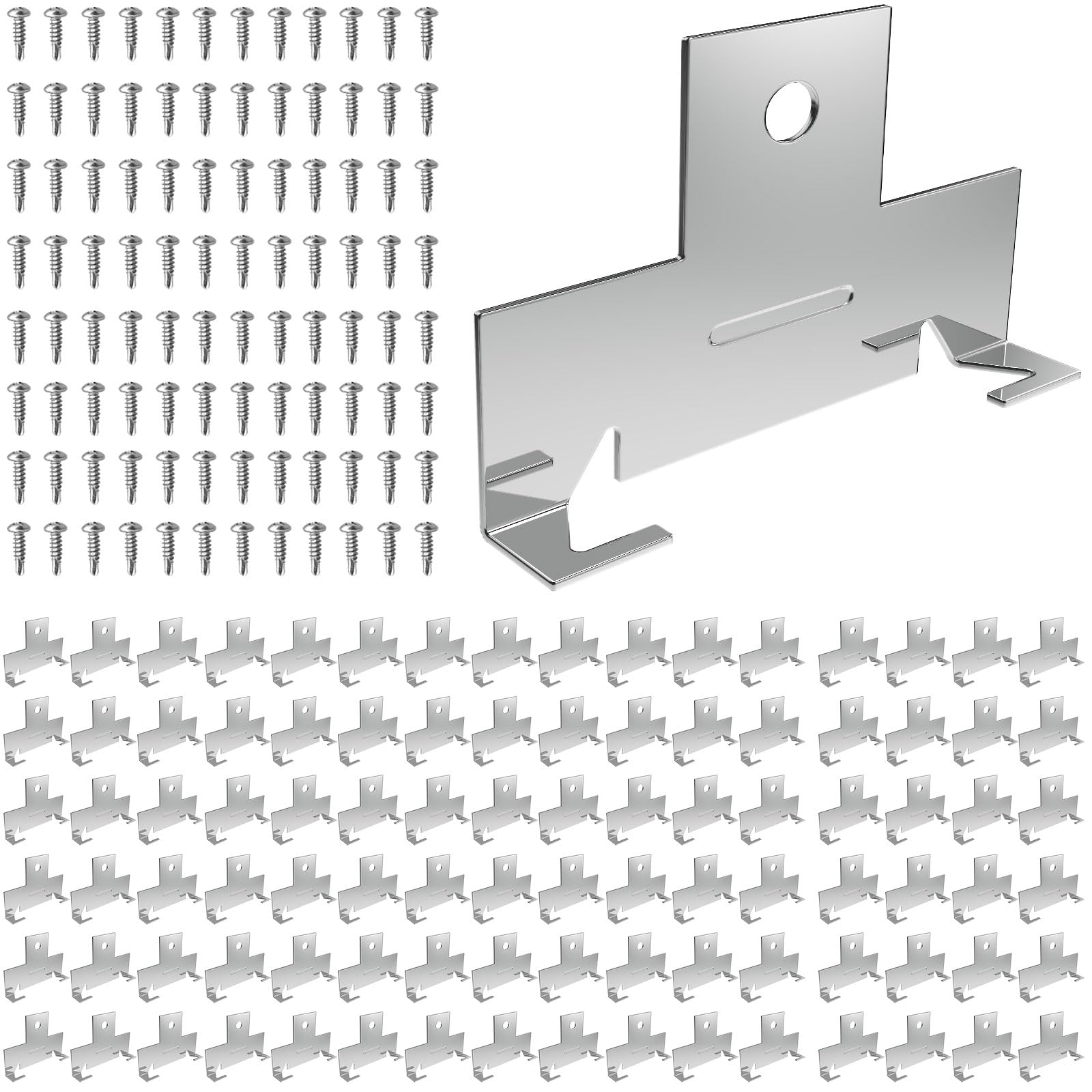 Famiron 96Pcs Retrofit Recessed Light Clips Housing C Clips For Downlight,With Self Tapping Screw,Metal Recessed Lighting Clips For Down Light Can Lighting,For Use With Torsion Springs