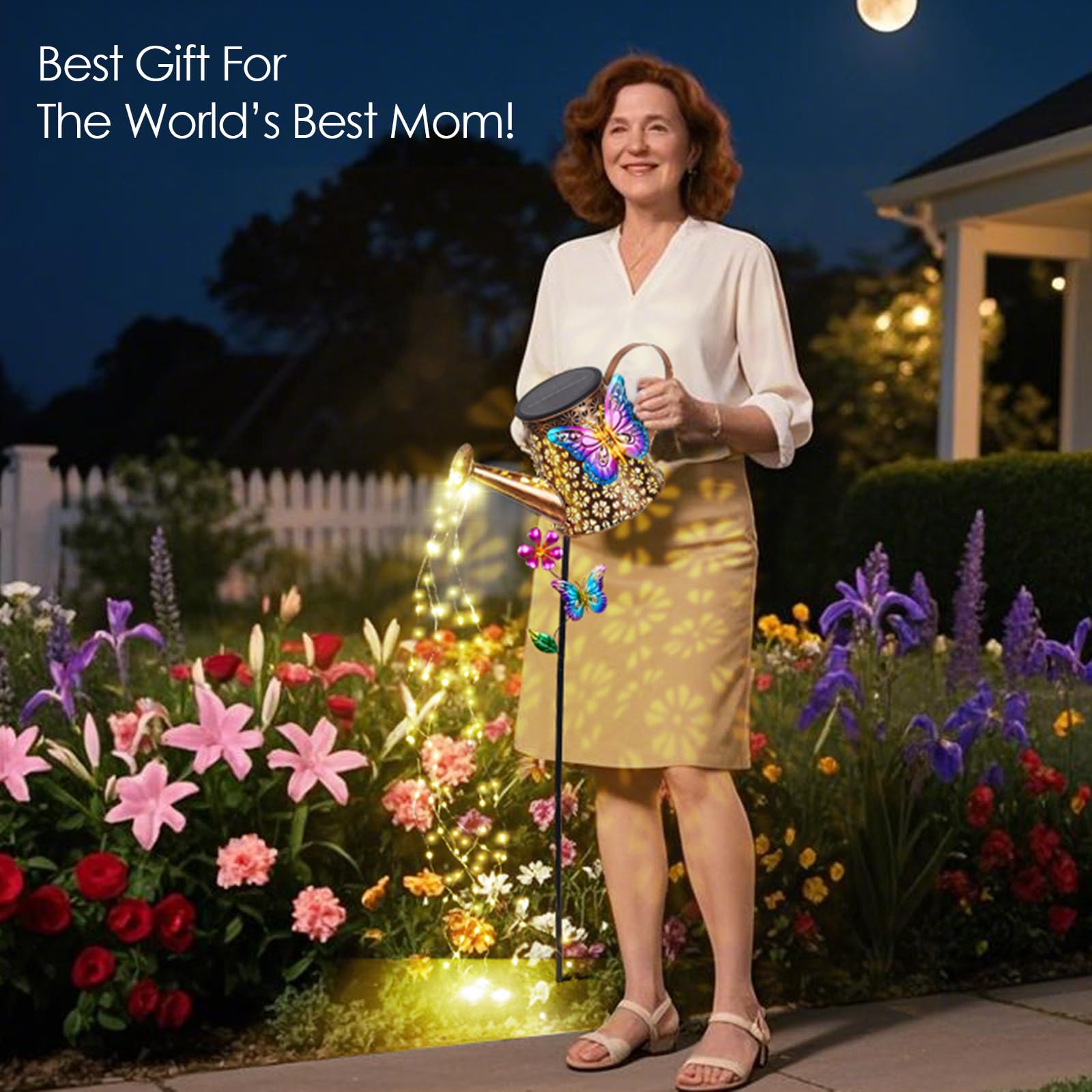 Newinhome Solar Watering Can - Waterproof Garden Stake Light, Bronze, Model Shuihu, Outdoor Decoration for Lawn and Patio