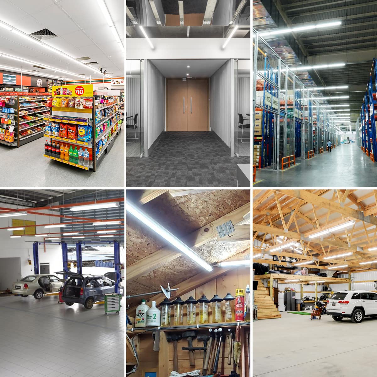 Shopled 4Ft Led Shop Light, 45W 5850Lm 6000K Cool White, D-Shape, Linkable T8 Led Tube Lights 4Ft, 4 Foot Led Shop Lights For Wo