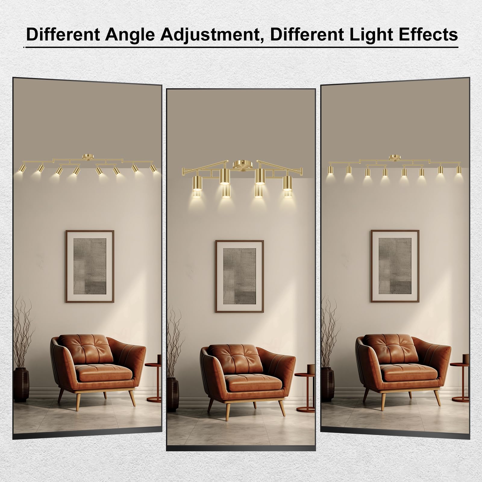 Auquee 8 Light Track Lighting Fixtures Ceiling  Gold Kichen Track Lighting Fixtures  Rotatable Light Heads  Adjustable Modern Led Track Lights For Kitchen/Hallway  No Gu10 Bulb