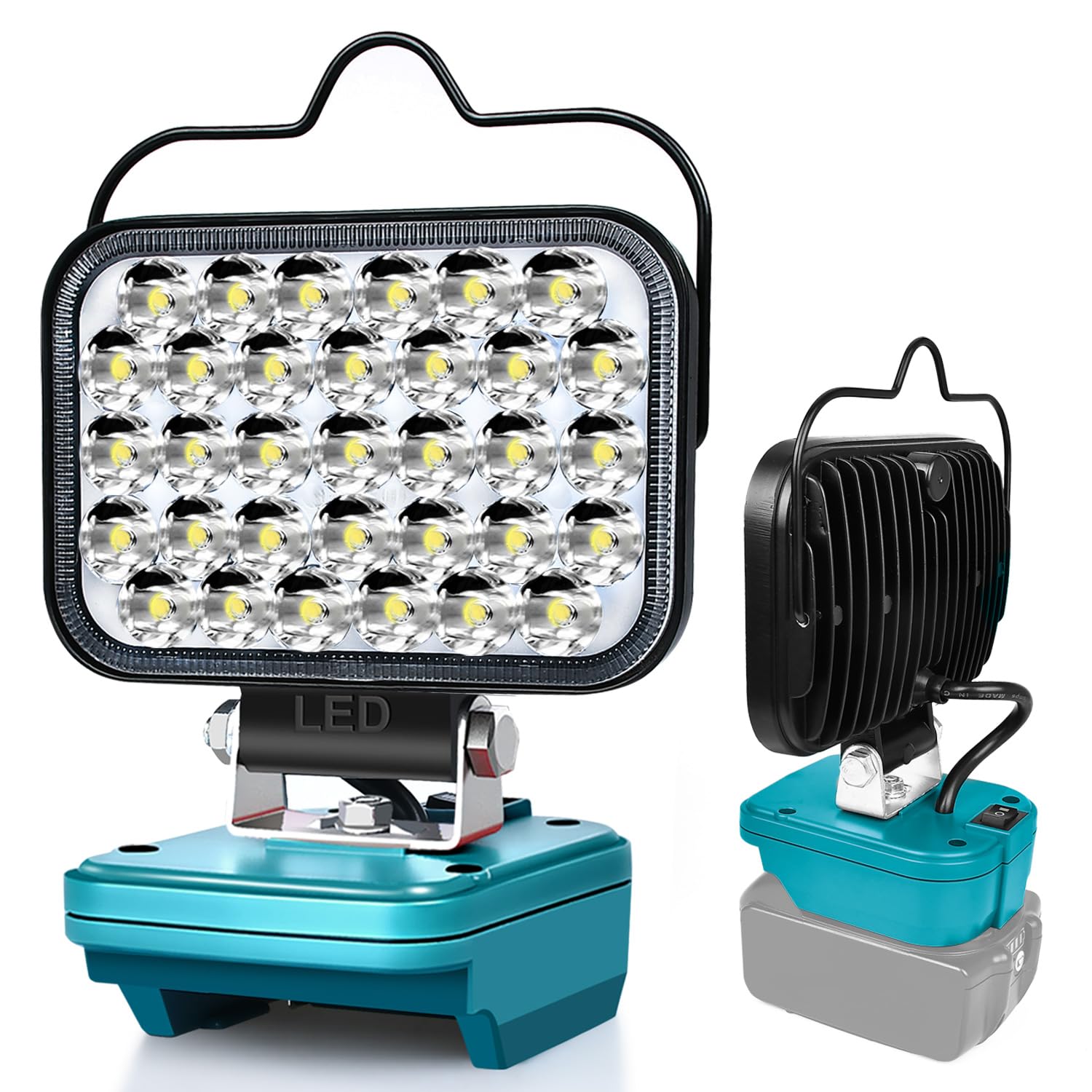 Cordless LED Work Light for Makita 18V LXT Battery, Portable Flashlight Jobsite Light Spotlight Tool for Makita BL1850, Lamp Flood Light for Repairing/Outdoor Camping/Fishing/Emergency(No Battery)