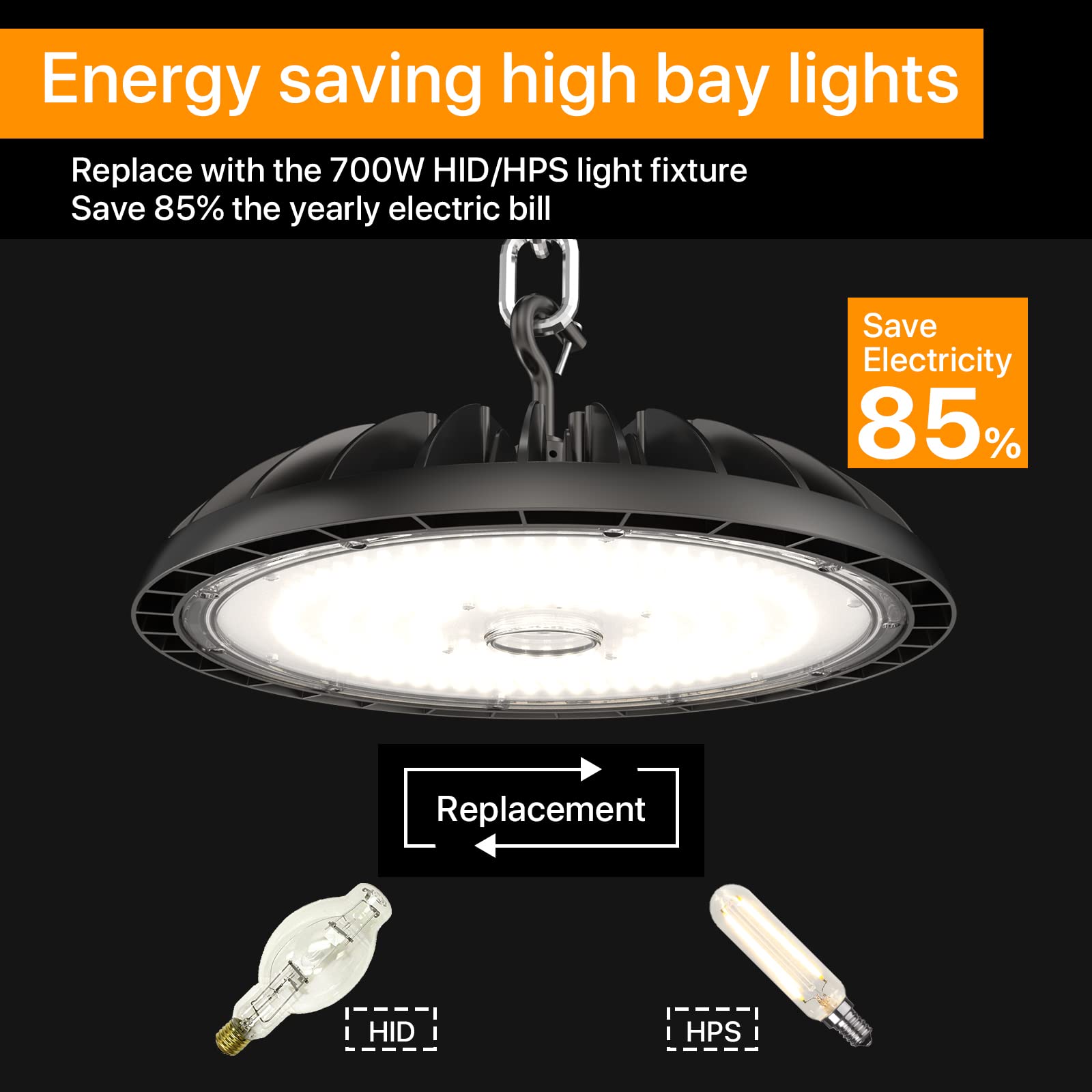 Demilare Led High Bay Light 200W, 30000Lm 5000K Bright Ufo High Bay Light [800W Mh/Hps Eqv.] With 5' Cable Us Plug, 100-277V Etl Listed Bay Lighting For Shop Garage Barn Warehouse