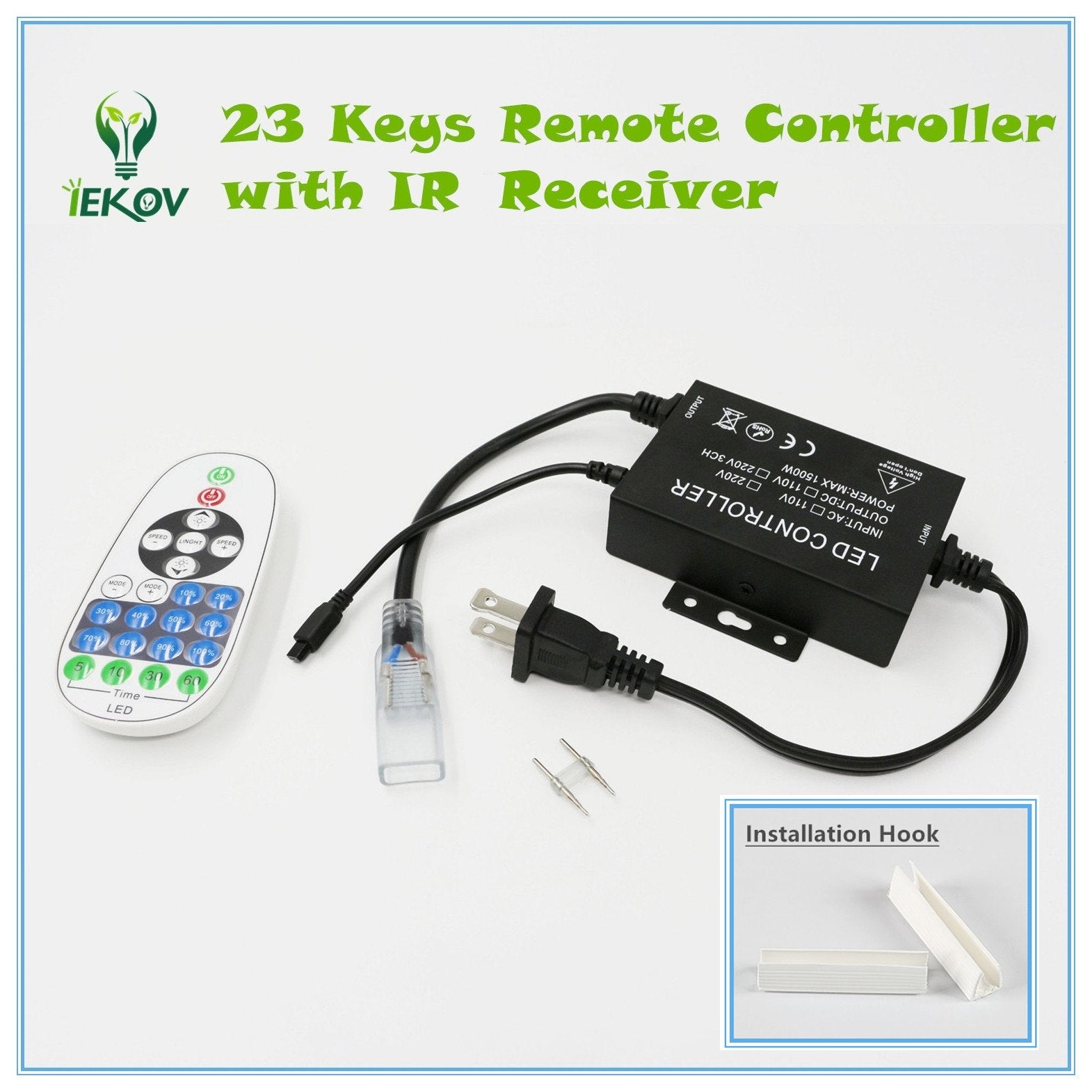 IEKOV LED Neon Light, Dimmable Waterproof 2835 SMD Rope Light, 30m/98.4ft, White, Model NEON LIGHT-W-30M