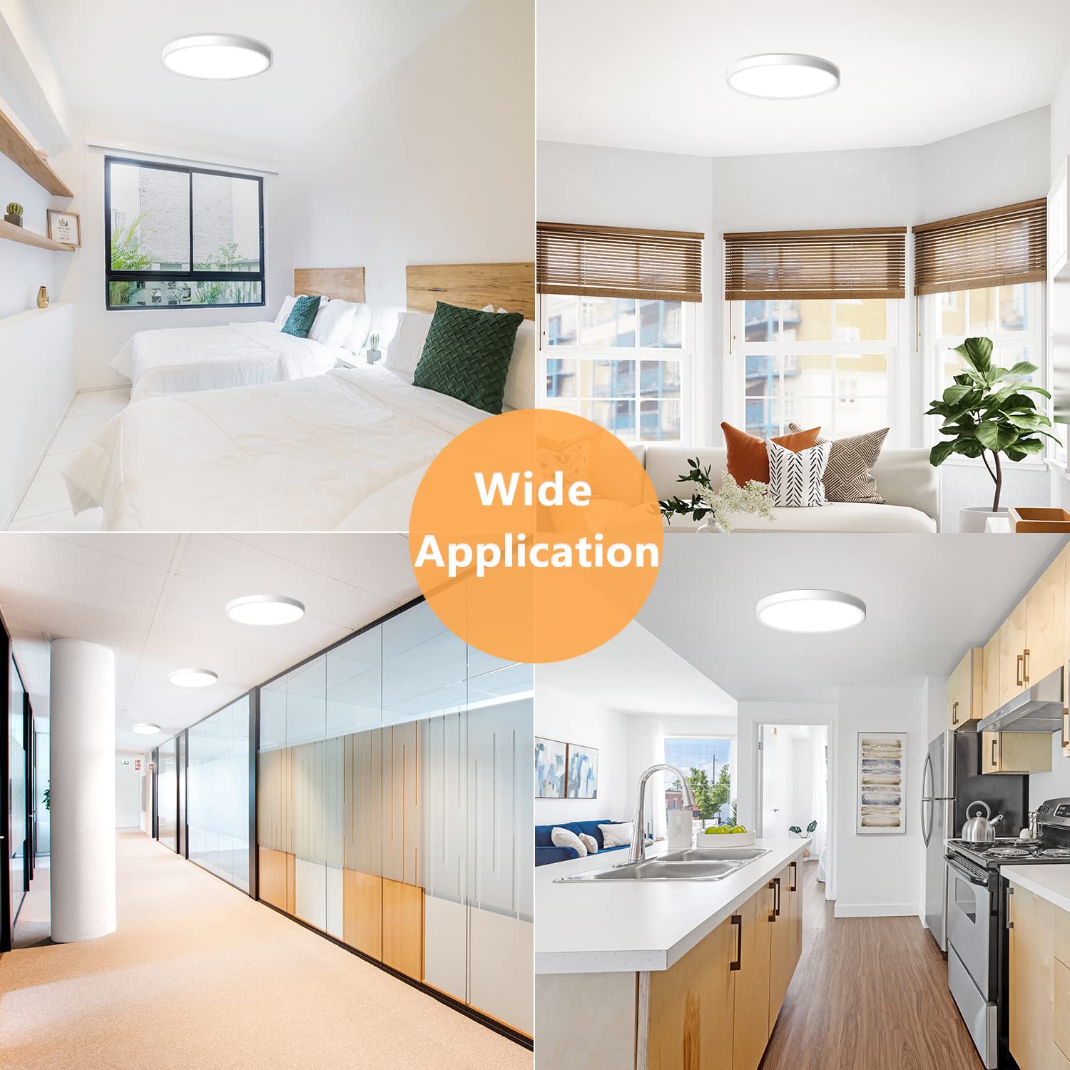 Charyjod 9-Inch Led Flush Mount Ceiling Light, 18W 5000K, White, Low Profile For Home