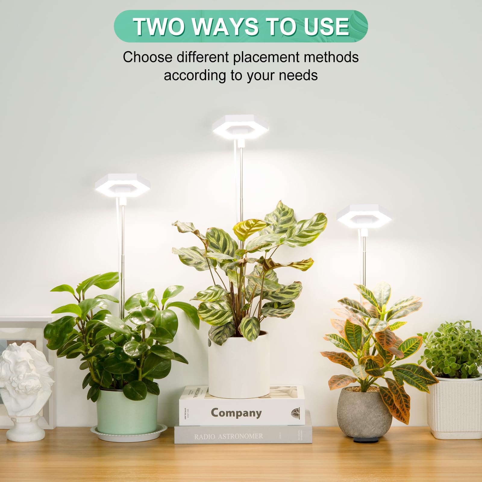 Foxgarden® Plant Light, 126Leds Grow Light For Indoor Plants, Full Spectrum Desk Growing Lamp With Detachable Base, Height Adjustable 7.8&quot;-26&quot; With Auto Timer 4H/8H/12H, 4 Dimmable Brightness, 3 Pack