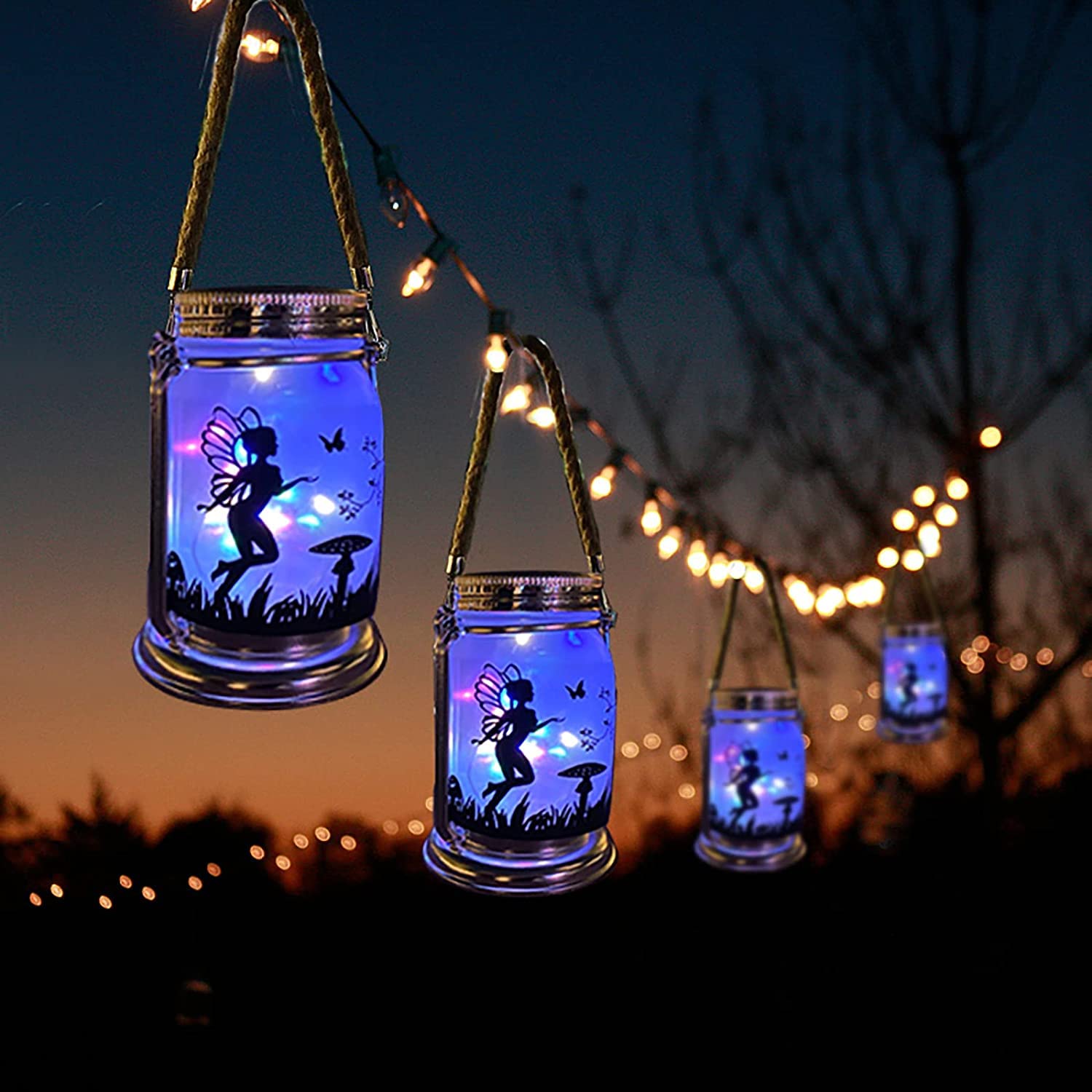 4 Pack Solar Fairy Lantern For Garden Decorations -Mothers Day Gifts For Mom Women Grandma Birthday Outdoor Ornaments Decoration