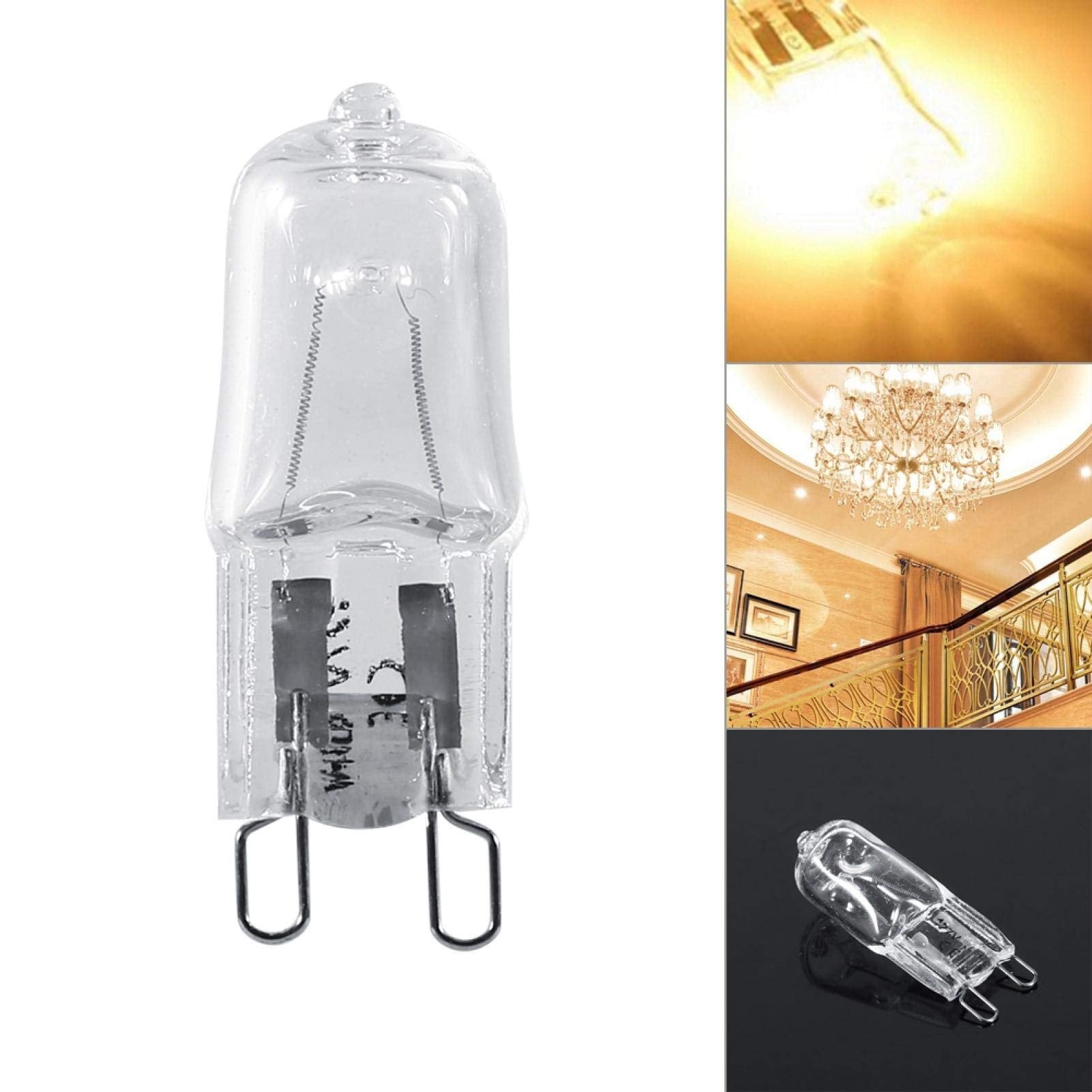 Aunmas 10Pcs G9 Base Halogen Light Bulb 120V 40W 2900K Led Lighting Replacement Home Warm White Bright For Ceiling Light, Under