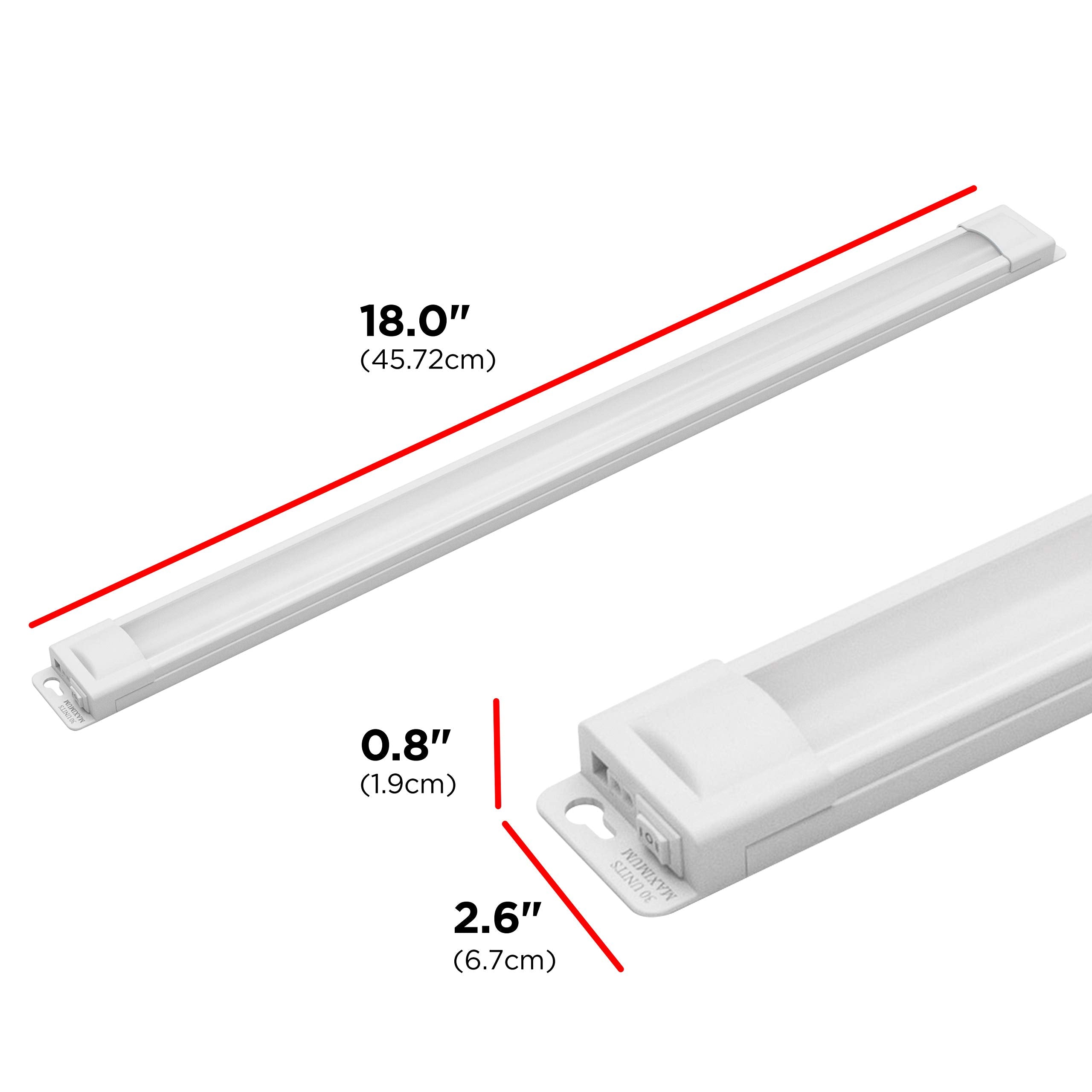 Ultrapro 18 Inch Plug-In Linkable Under Cabinet Lights, High/Low/Off, Warm White Light (2700K), Led Under Cabinet Lighting, Unde