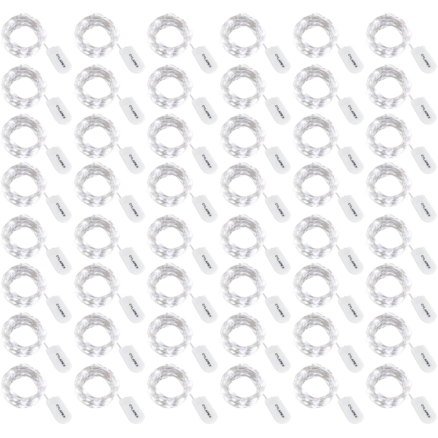 Cylapex Pack Of 48 Cool White Fairy Lights String Battery Operated Fairy Lights, 3.3Ft 20 Leds Firefly Lights Silver Coated Copper Wire Lights For Diy Decor Christmas Decoration Costume