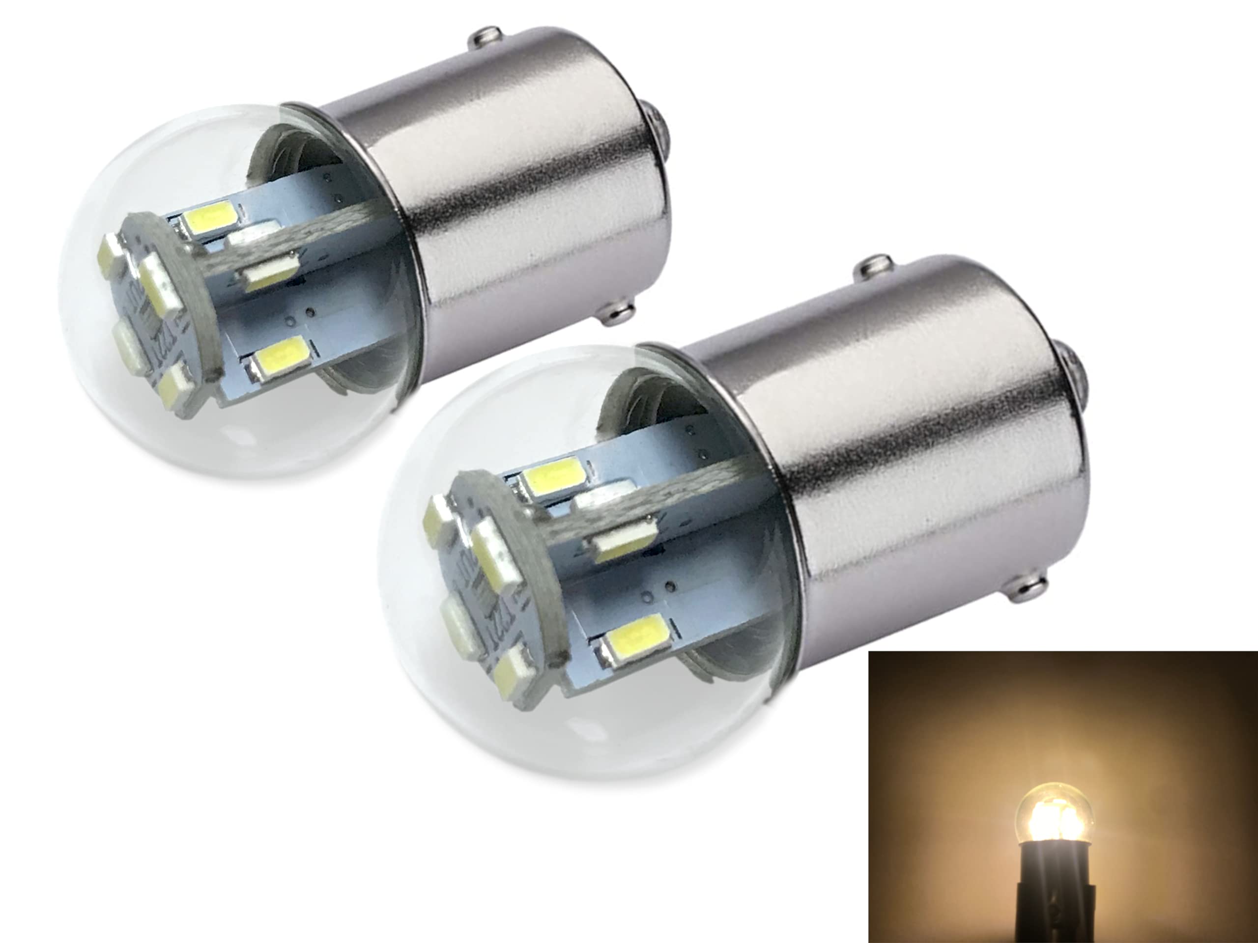 Aero-Lites Miniature LED Bulb Replacement - Dimmable, 12/14vdc, 2-Pack, Warm White