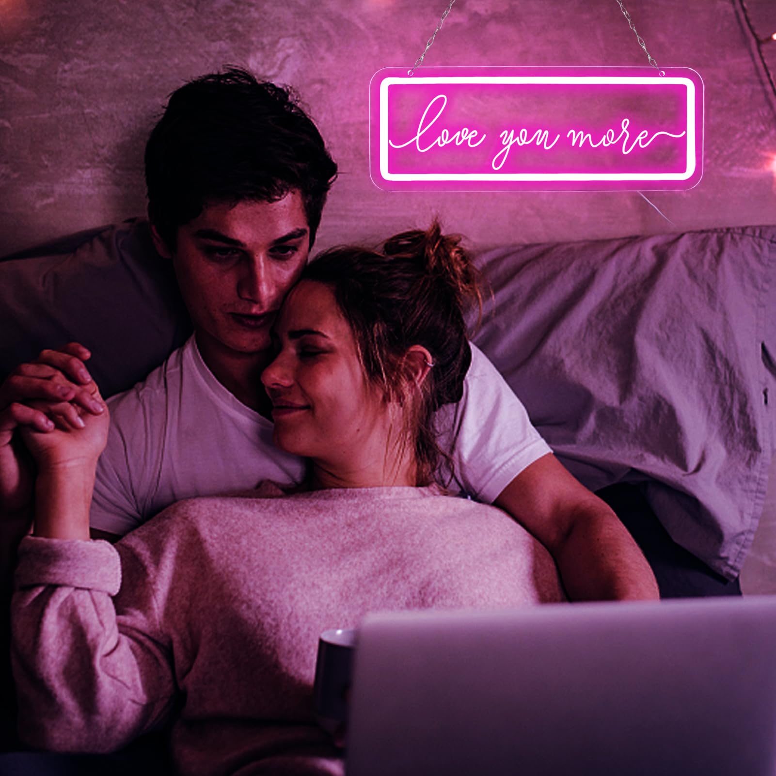 Qbanziou Love You More Neon Sign