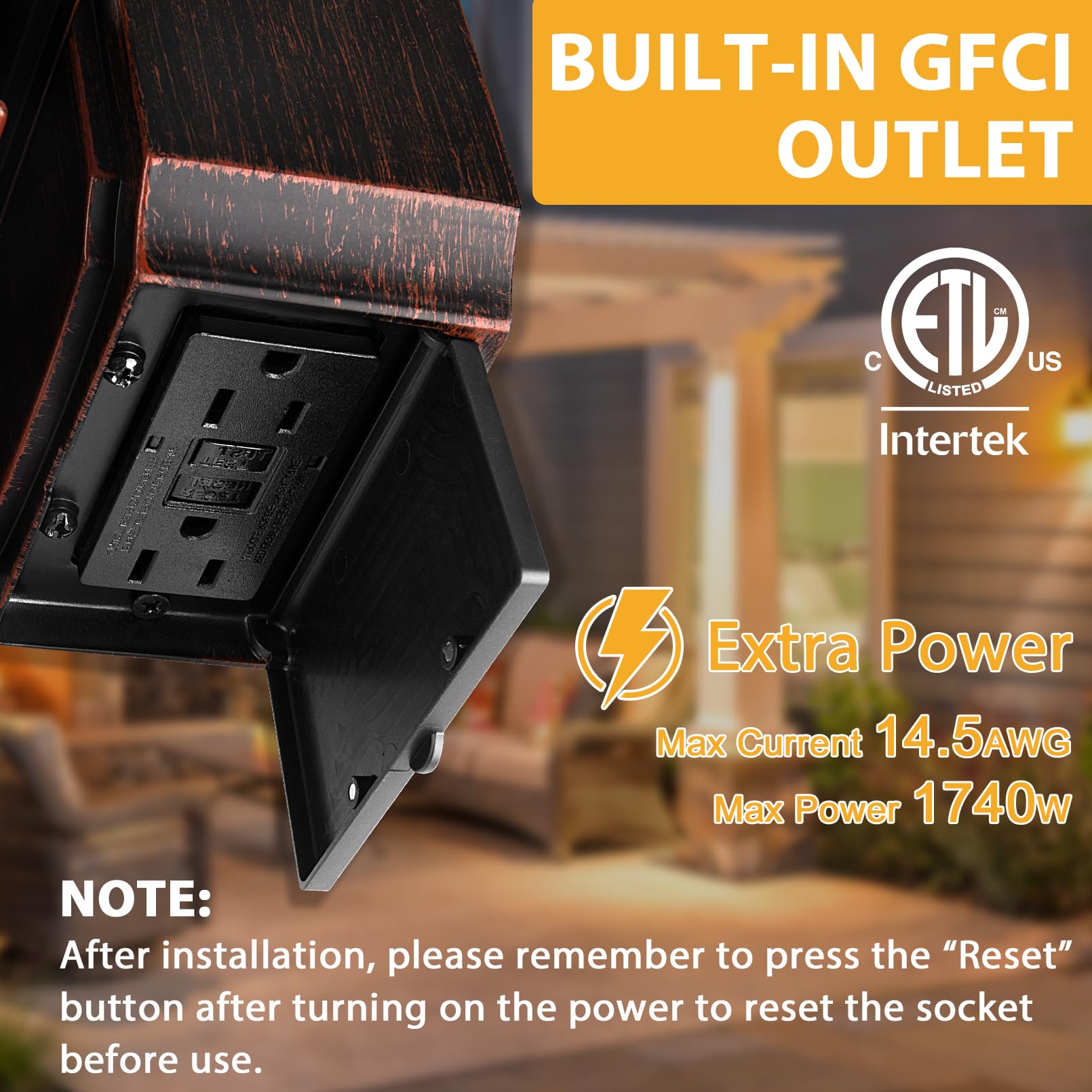 Porch Lights With Outlet, Outdoor Motion Sensor Lights, Dusk To Dawn Exterior Light Fixture,Anti-Rust Waterproof Outdoor Wall Li