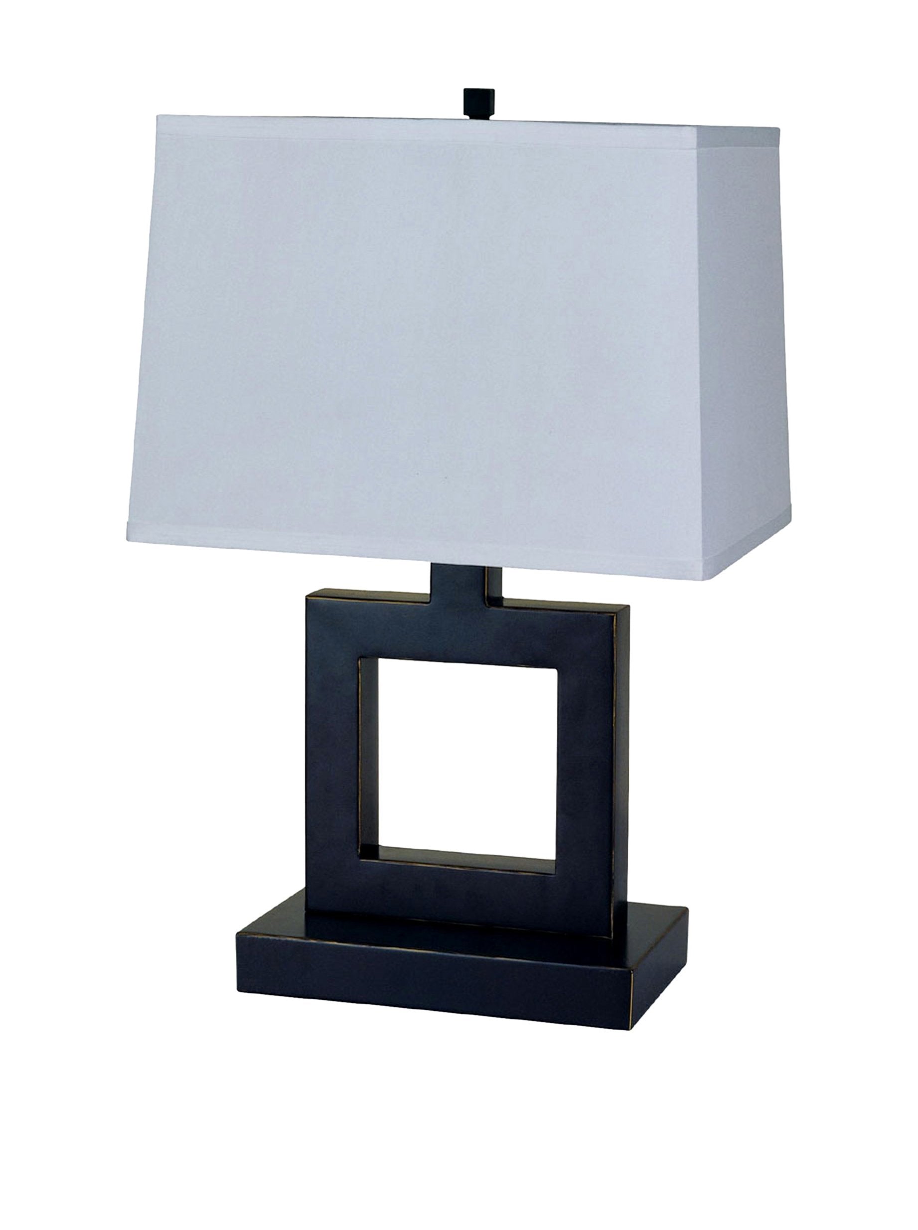 Ore International 8137B 22-Inch 100-Watt 3-Way Metal Table Lamp With Fabric Shade, Nickel