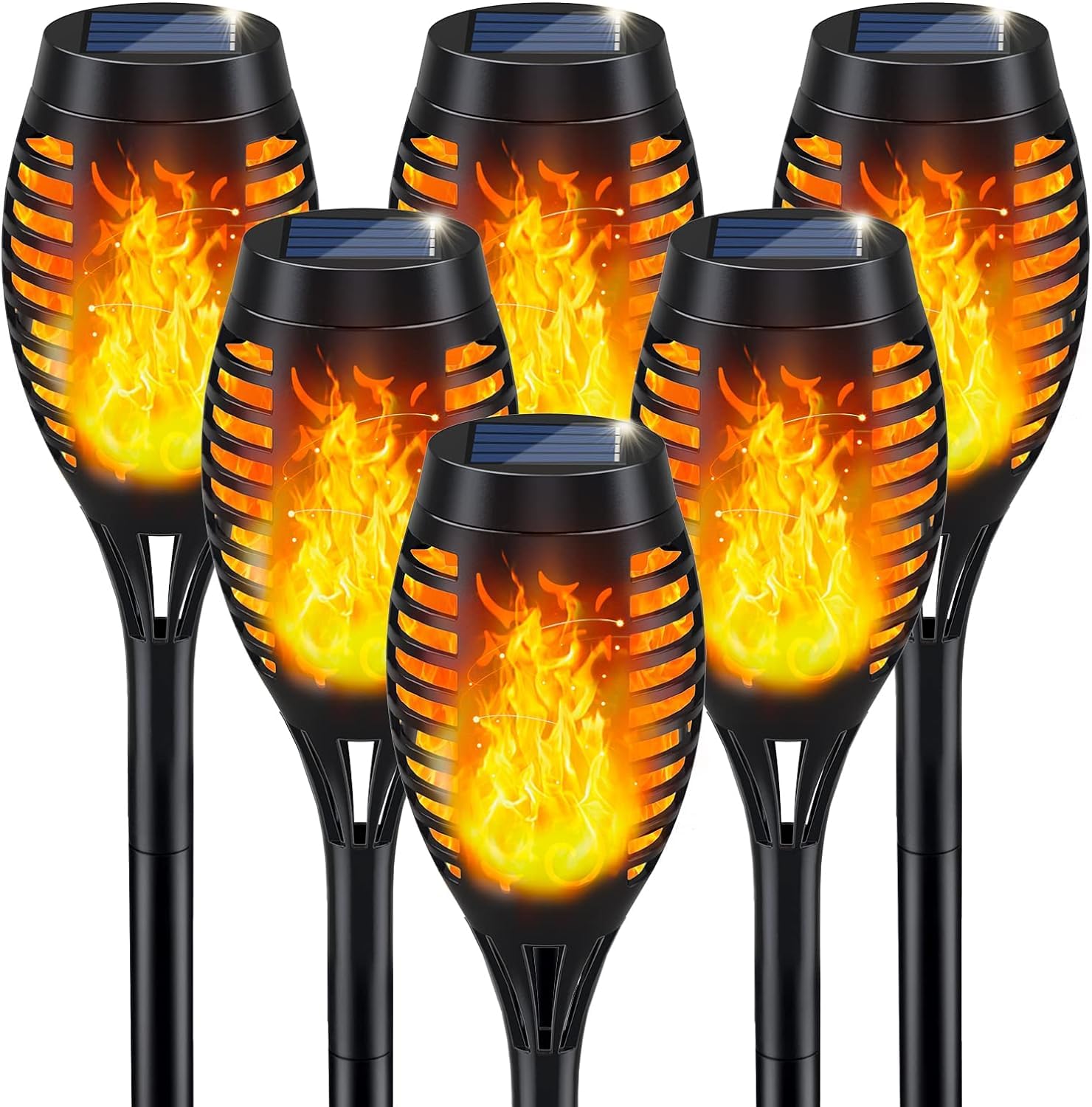 Aityvert Outdoor Solar Torch Lights, Outdoor Flame Decorative Ambient Lights Garden Decorative Flickering Flame Lights Garden Wa