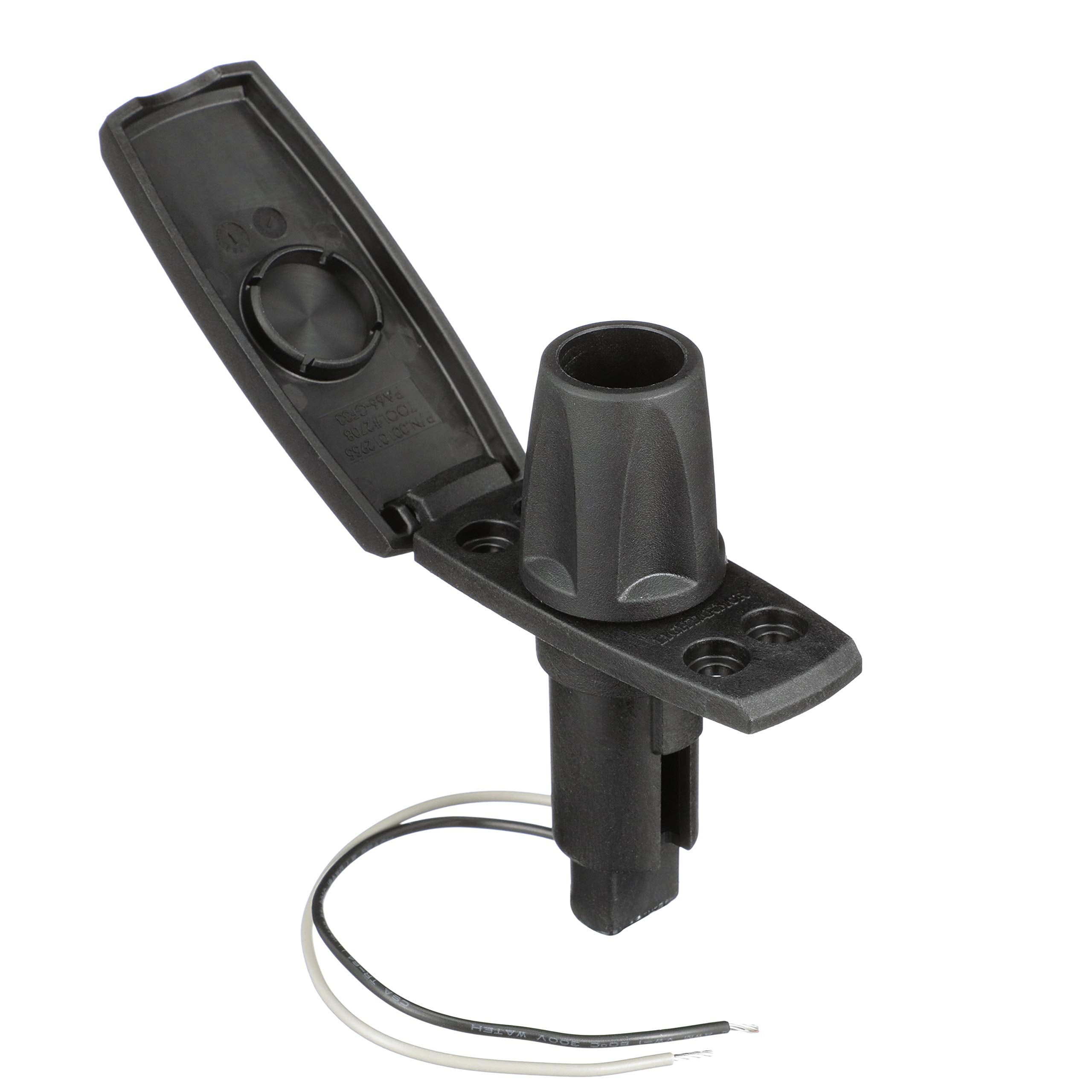 Attwood 910V2Pb-7 Lightarmor™ 910V Series Rectangle Plug-In Light Base — For All-Around Pole Light, 2-Pin, Black Composite Cover