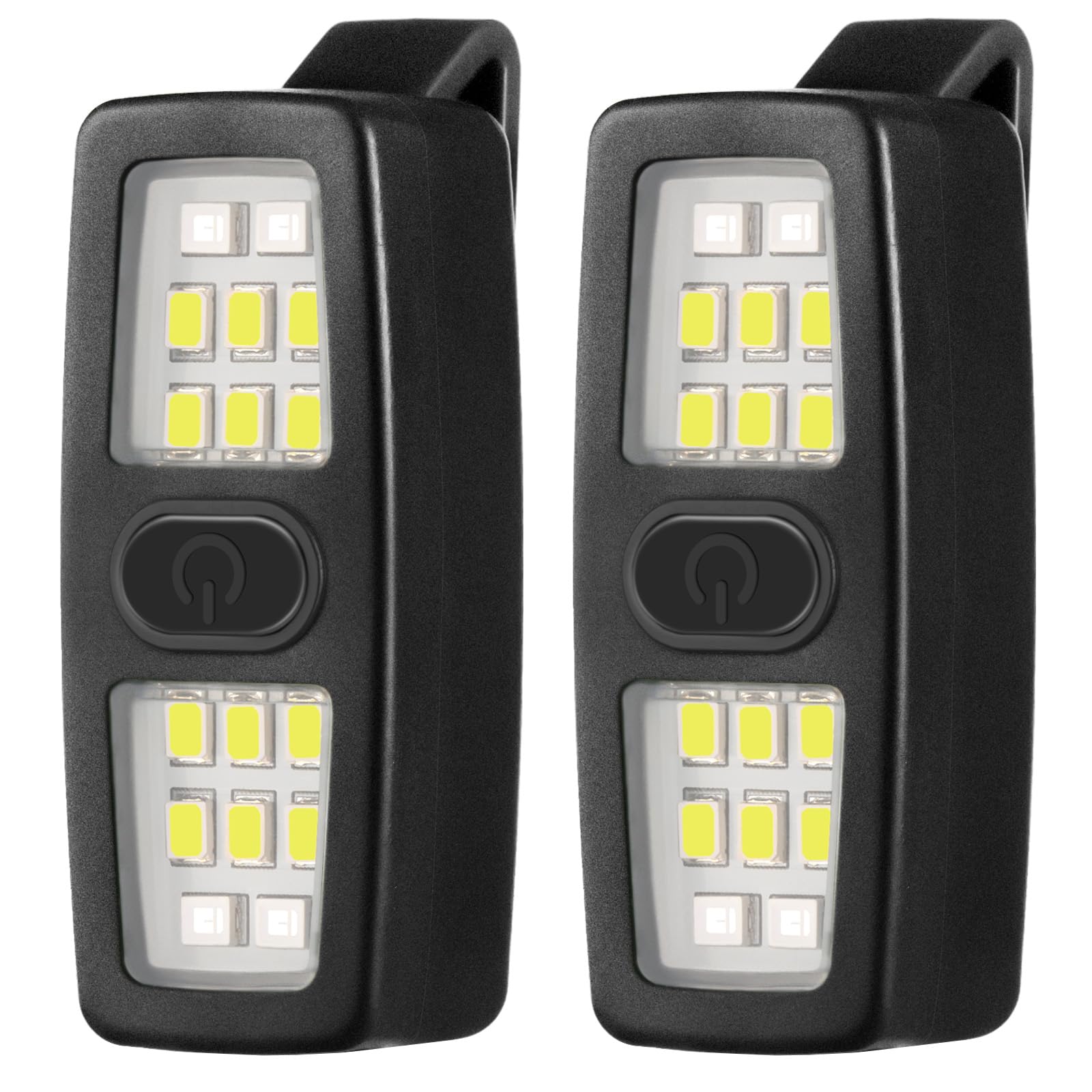 Lembopo Small Rechargeable EDC Flashlight 2 Pack, Clip on Running Lights Gift for Runners, Safety Bike Lights for Dog Walking at