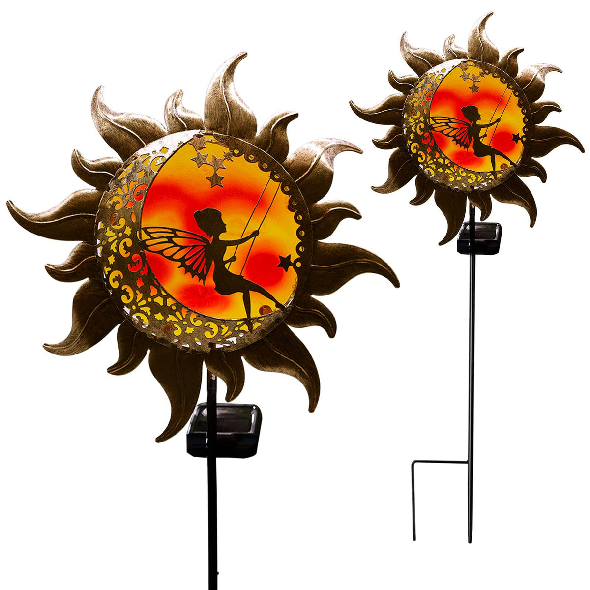 Yjfwal New Garden Solar Lights Pathway Stake Lights Butterfly Fairy Lights With Glass Decor, Outdoor Decorative Lights Waterproo