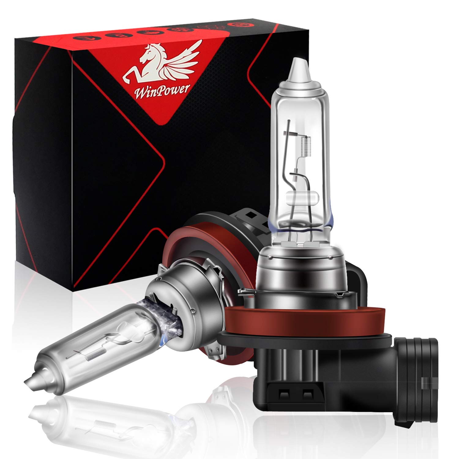 WinPower H9 Halogen Bulbs 65W Pack of 2, 4300K Metal, Model WP-TMP-H9