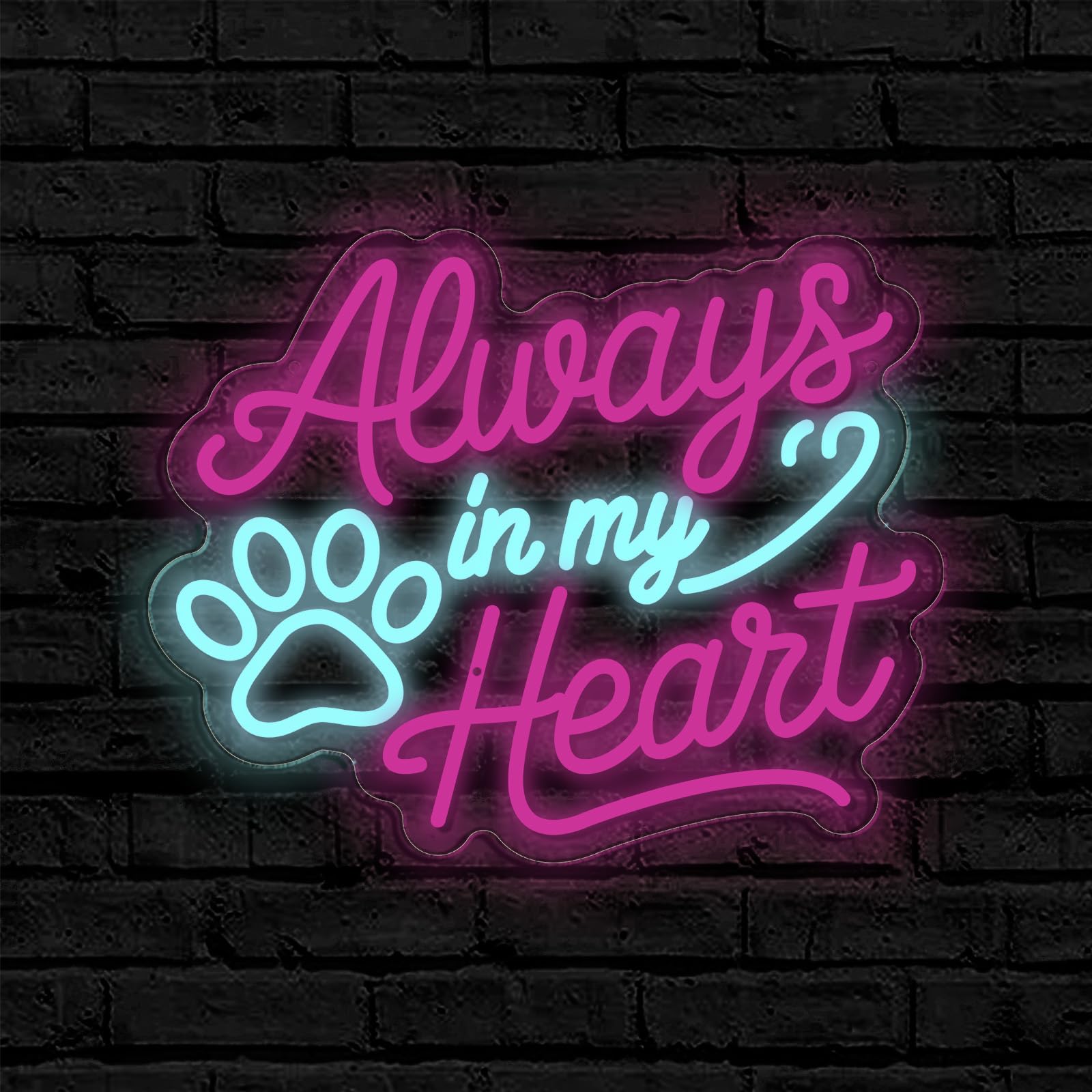 Ao Yee ZGL Pet memorial neon sign, memorial gift for bereaved dogs and cats, cat condolence gift, home bedroom wall decoration, 