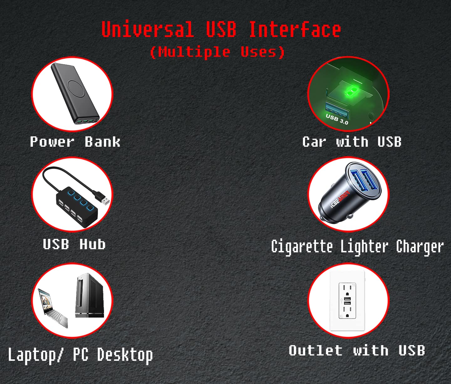 Icbeamer Smart Usb Adjustable Brightness Color: Green, Auto Led Interface Plug-In Miniature Night Light Led For: Automotive Car Van Pickup Truck Interior Trunk Ambient Atmosphere Light