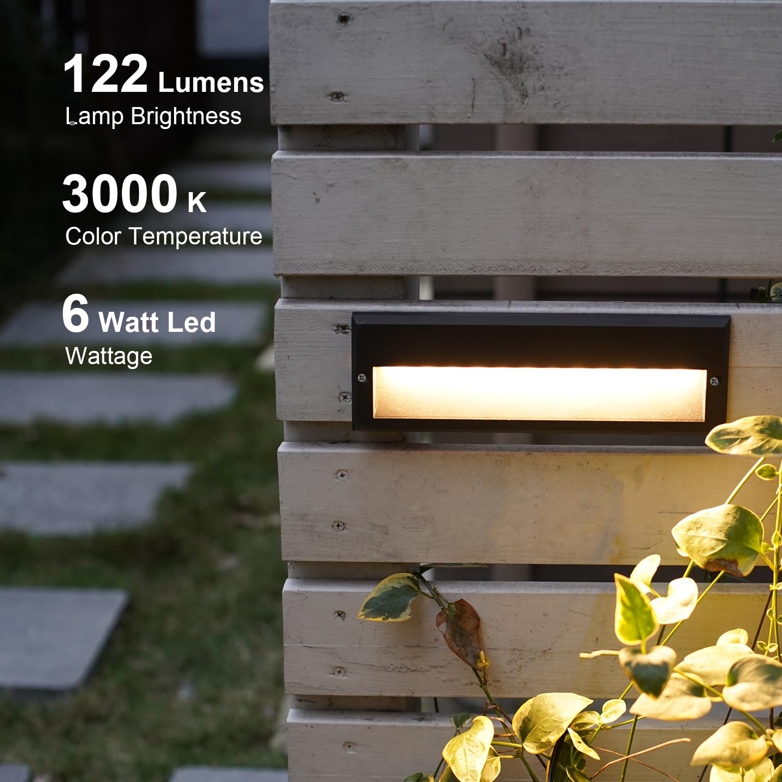GOODSMANN Low Voltage Step Lights 8PK 6W LED Black Metal 122 Lumens 3000K Warm White Model 9127-24103-V