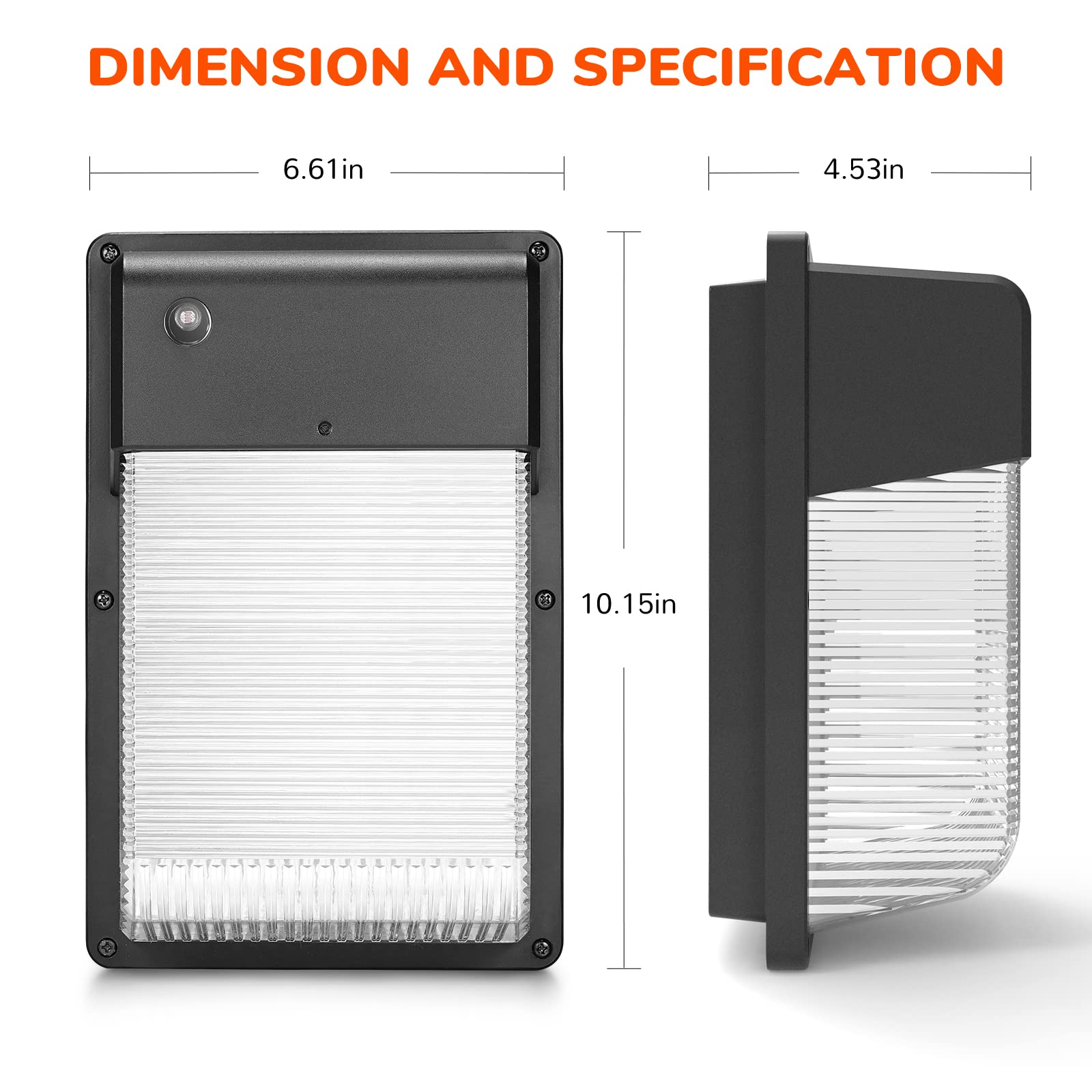 JJC LED Wall Pack Light 28W 3000LM 5000K Daylight Dusk to Dawn Outdoor Security Light Model WP28WPCTMGG-50K