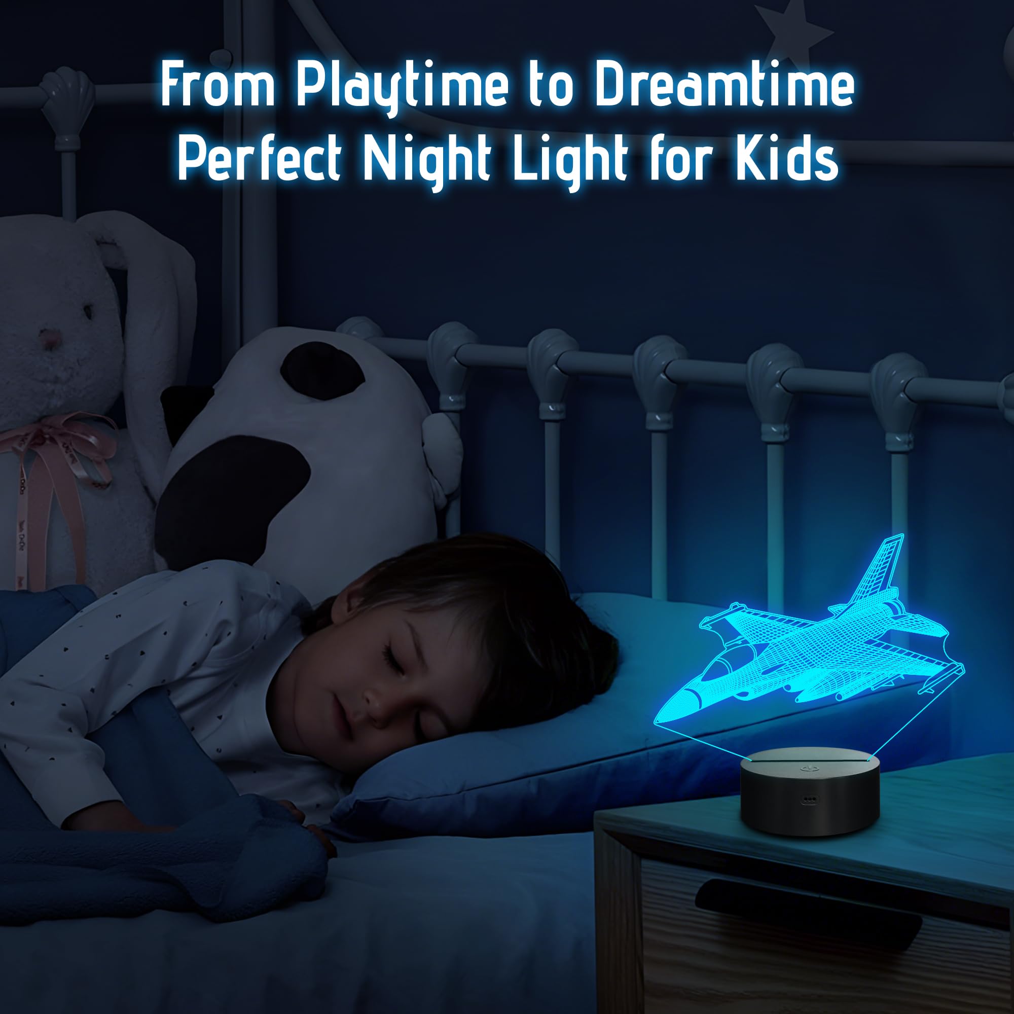 Anywin 3D Night Light Air , 7 Color Changing, Remote Control, 9.65 x 6.65 x 1.89 inches, Model DL-AW1085,